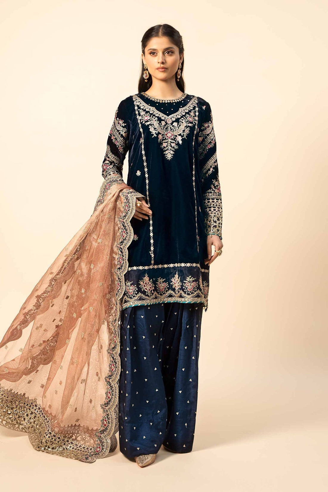 Maria B | Formal Wears | Velvet Suit | SF-W24-80 - Official Maria B stockist in UK - Sakeena London