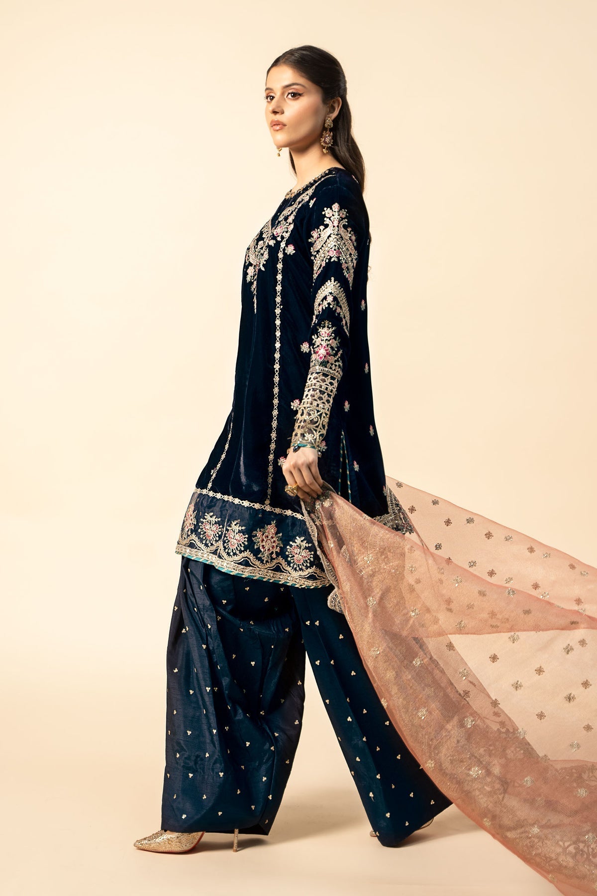 Maria B | Formal Wears | Velvet Suit | SF-W24-80 - Official Maria B stockist in UK - Sakeena London
