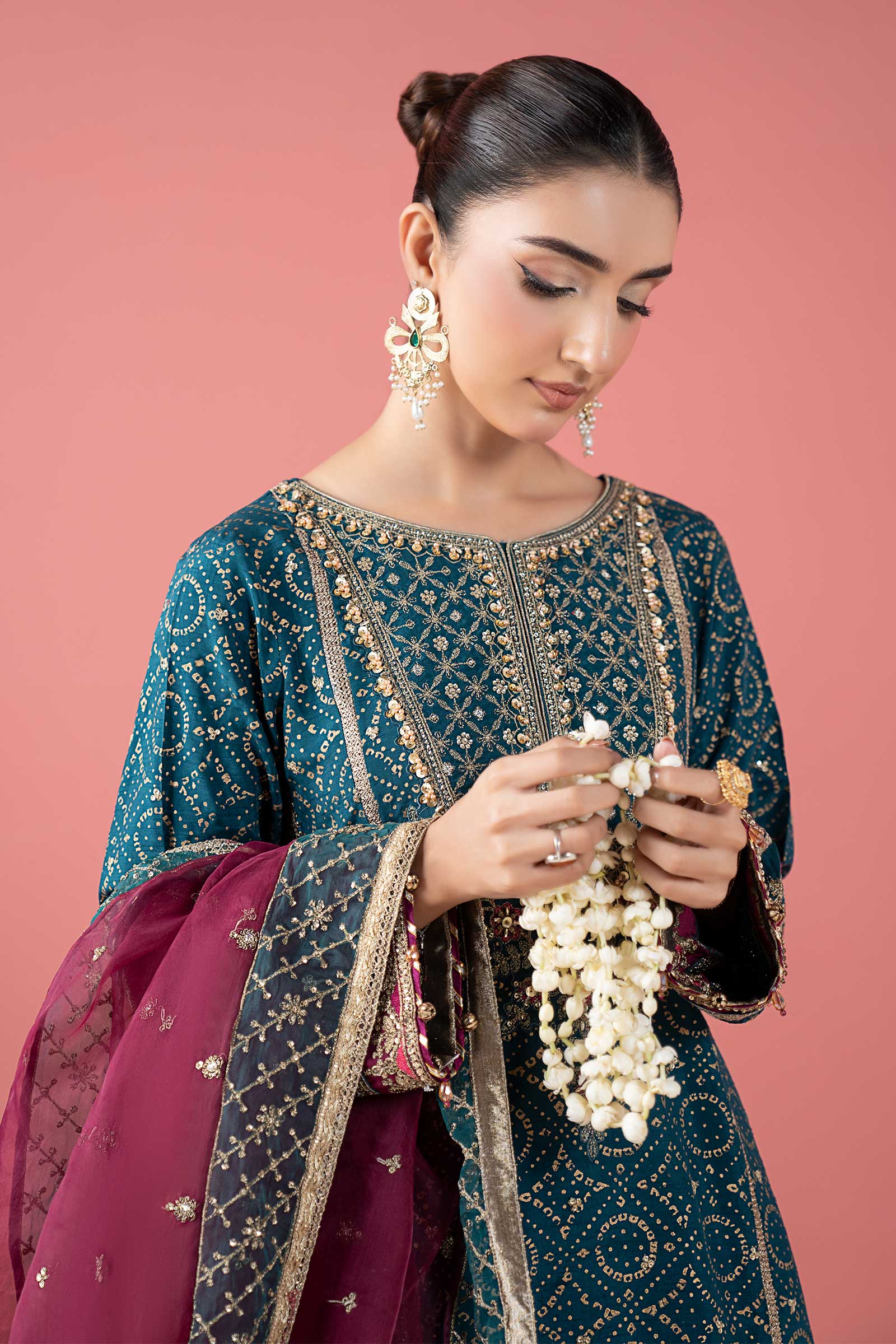 Maria B | Pre Fall 25 | SF-W25-08-Teal - Official Maria B stockist in UK - Sakeena London