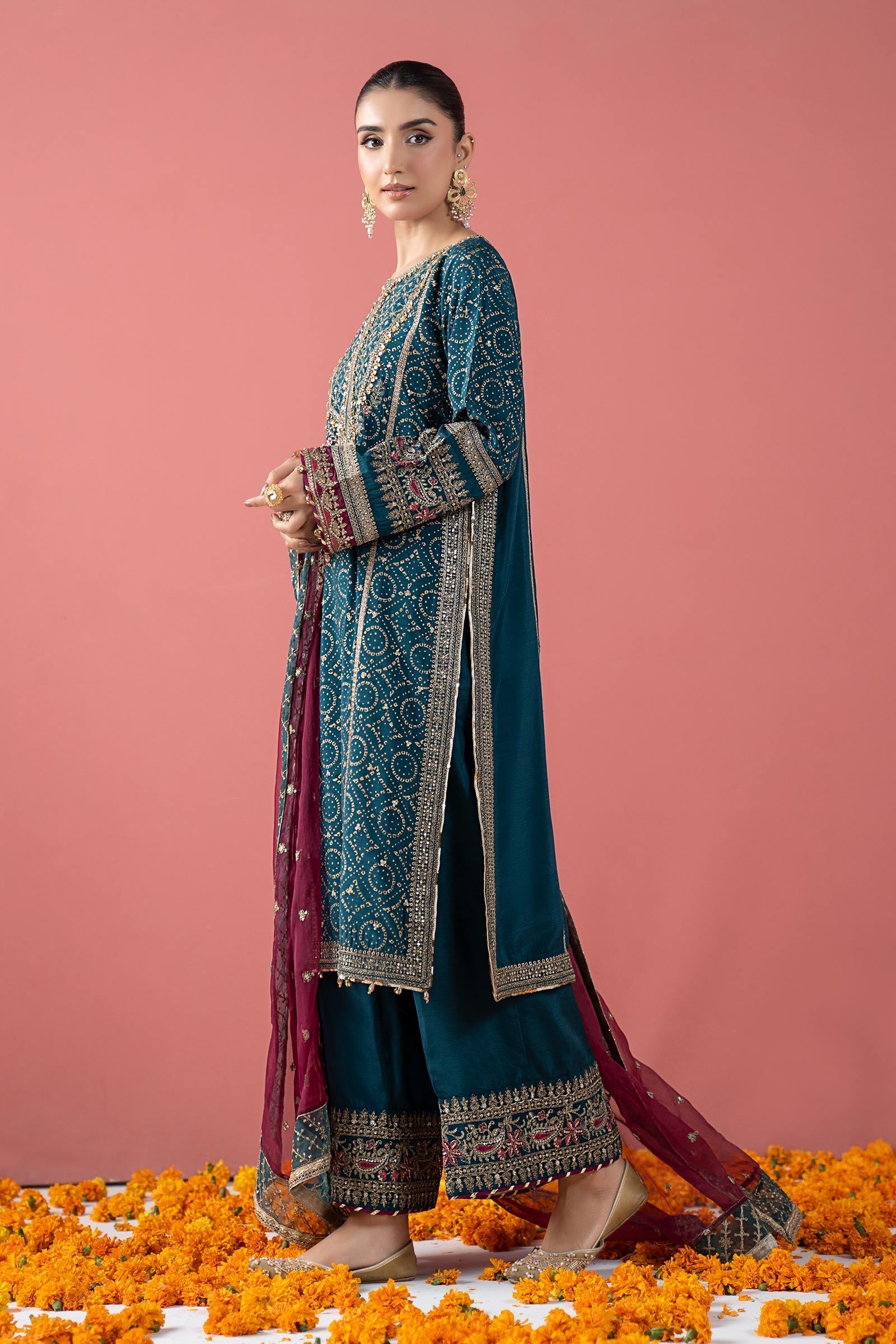 Maria B | Pre Fall 25 | SF-W25-08-Teal - Official Maria B stockist in UK - Sakeena London