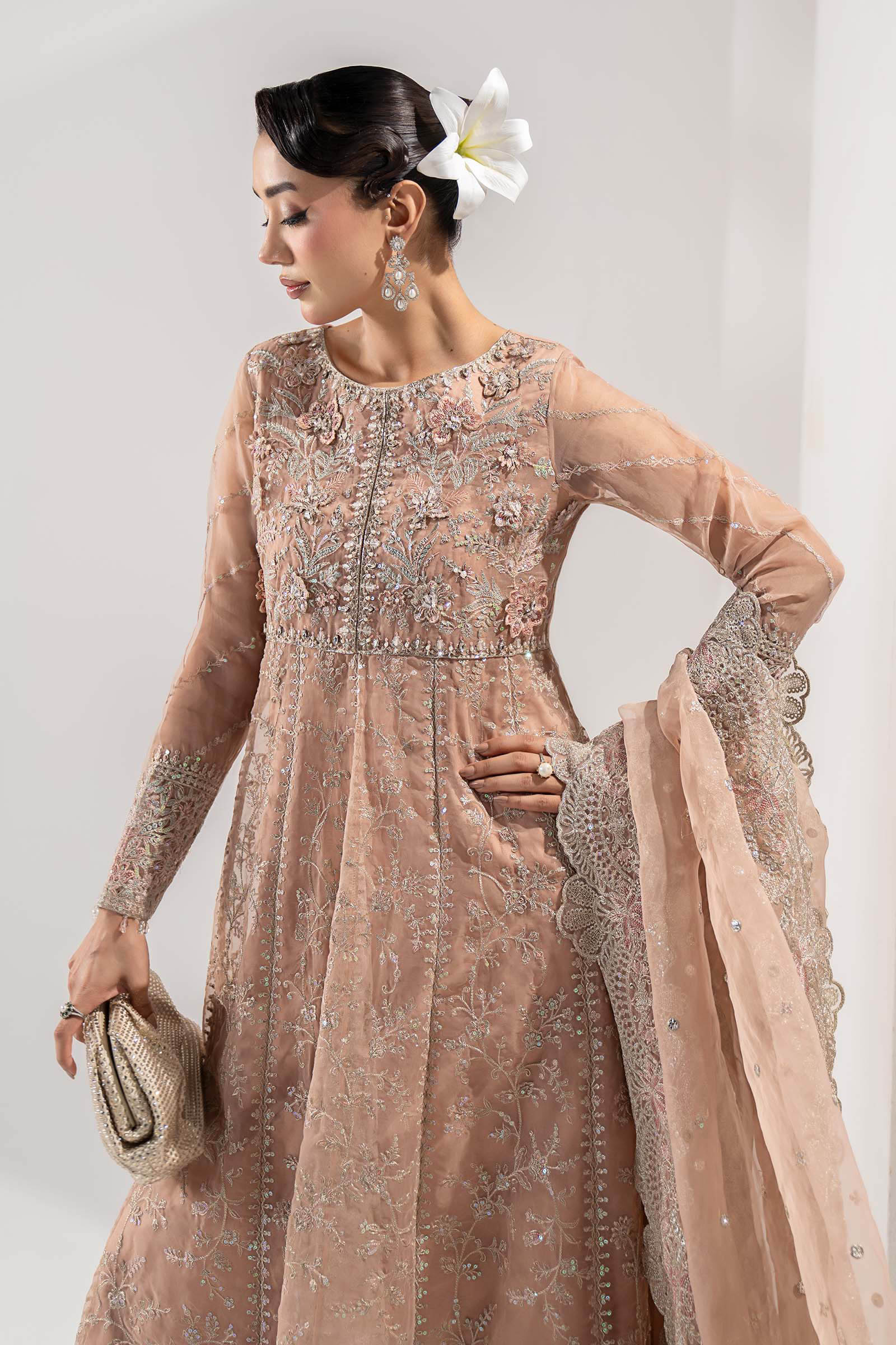 Maria B | Pre Fall Dresses | 3 Piece Embroidered Organza Suit ZS - Official Maria B stockist in UK - Sakeena London