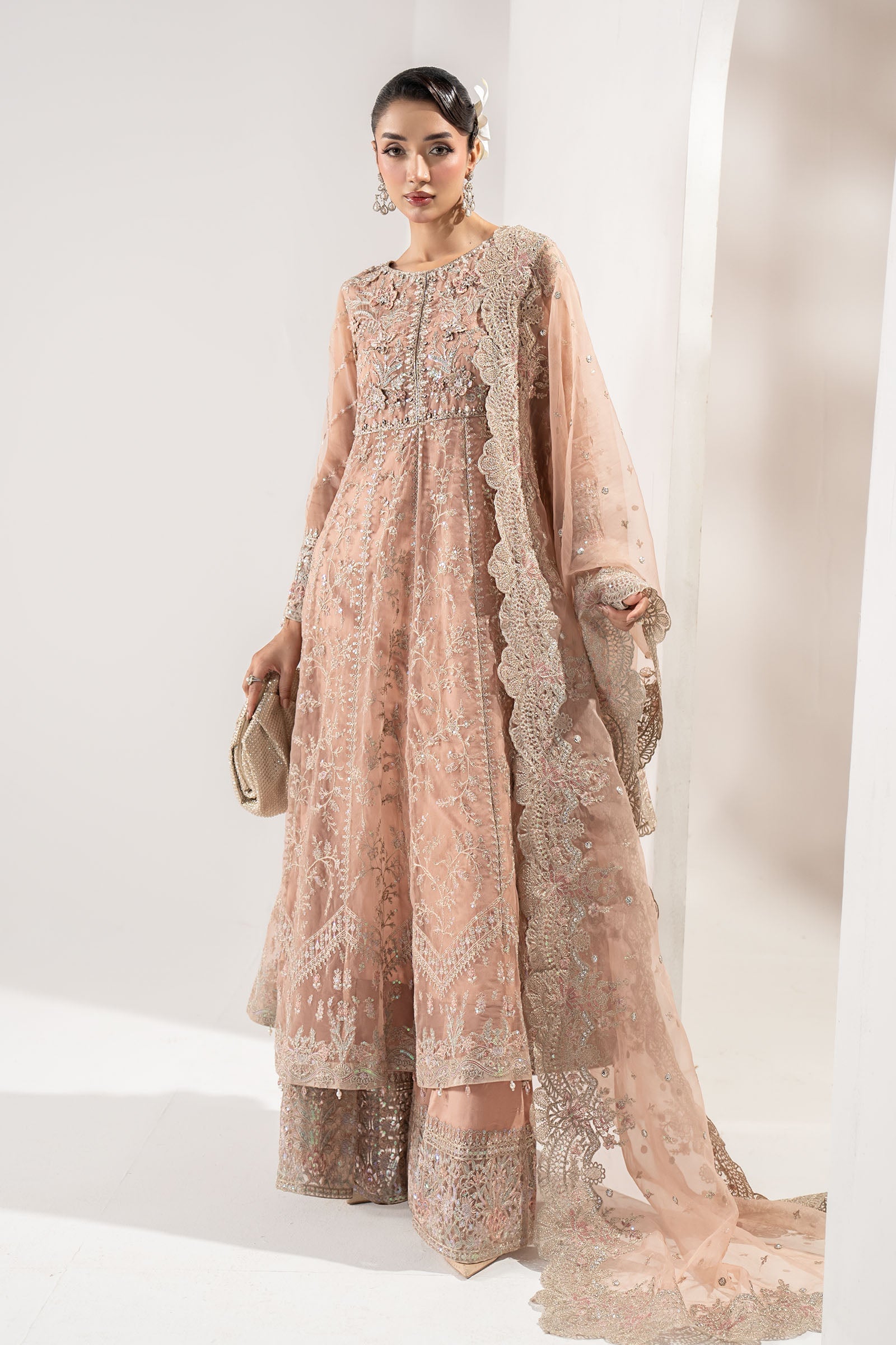 Maria B | Pre Fall Dresses | 3 Piece Embroidered Organza Suit ZS - Official Maria B stockist in UK - Sakeena London