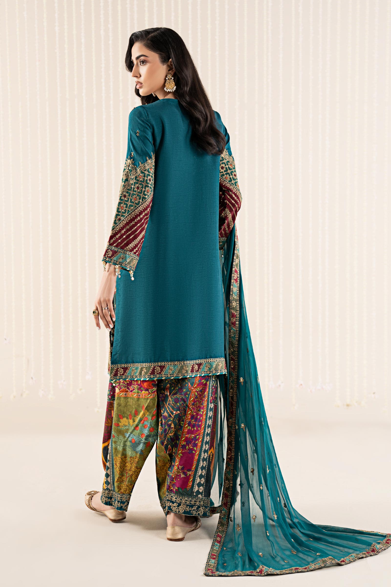 Maria B | Pre Fall 25 | SF-W25-16-Teal - Official Maria B stockist in UK - Sakeena London