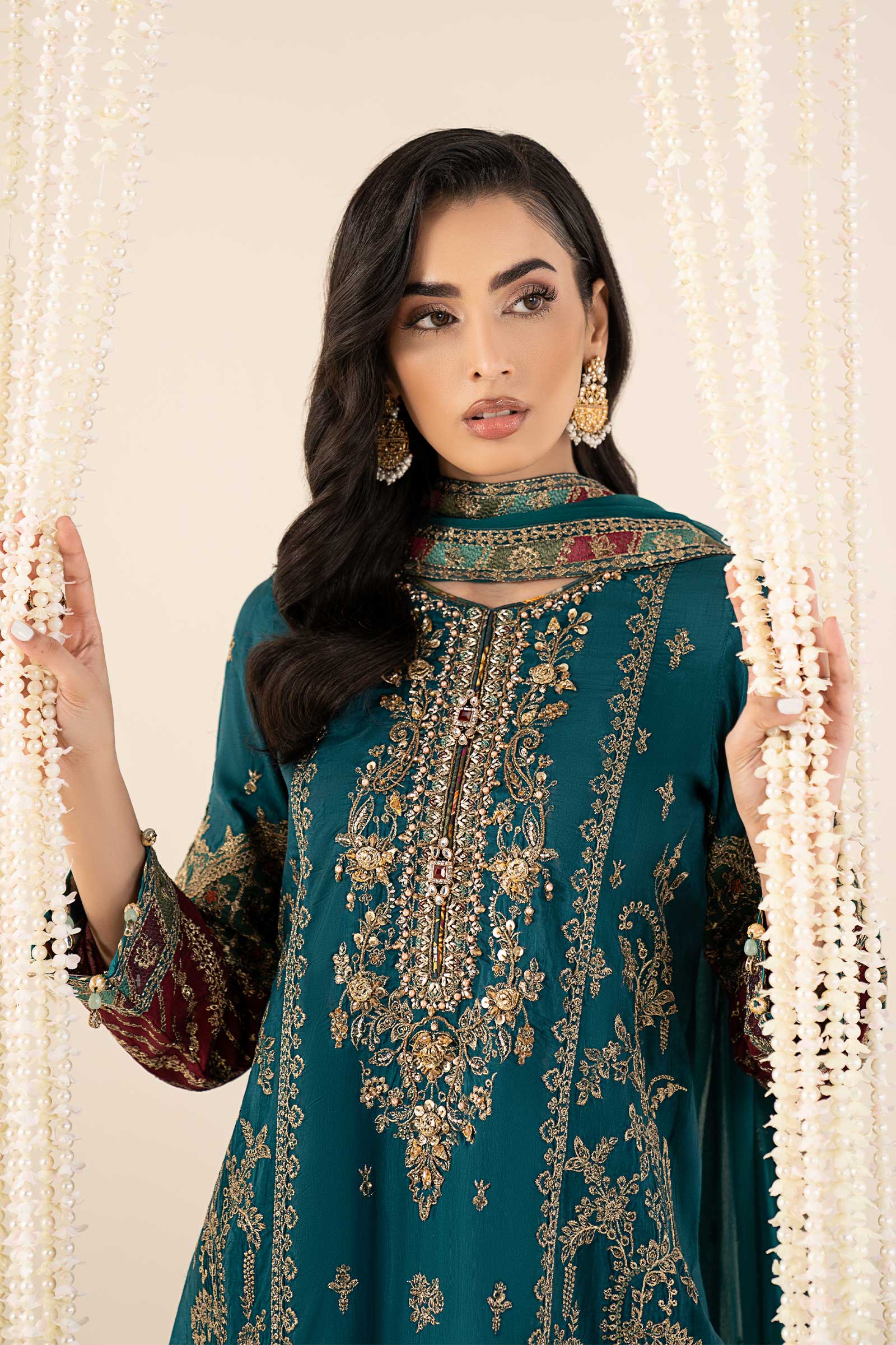 Maria B | Pre Fall 25 | SF-W25-16-Teal - Official Maria B stockist in UK - Sakeena London