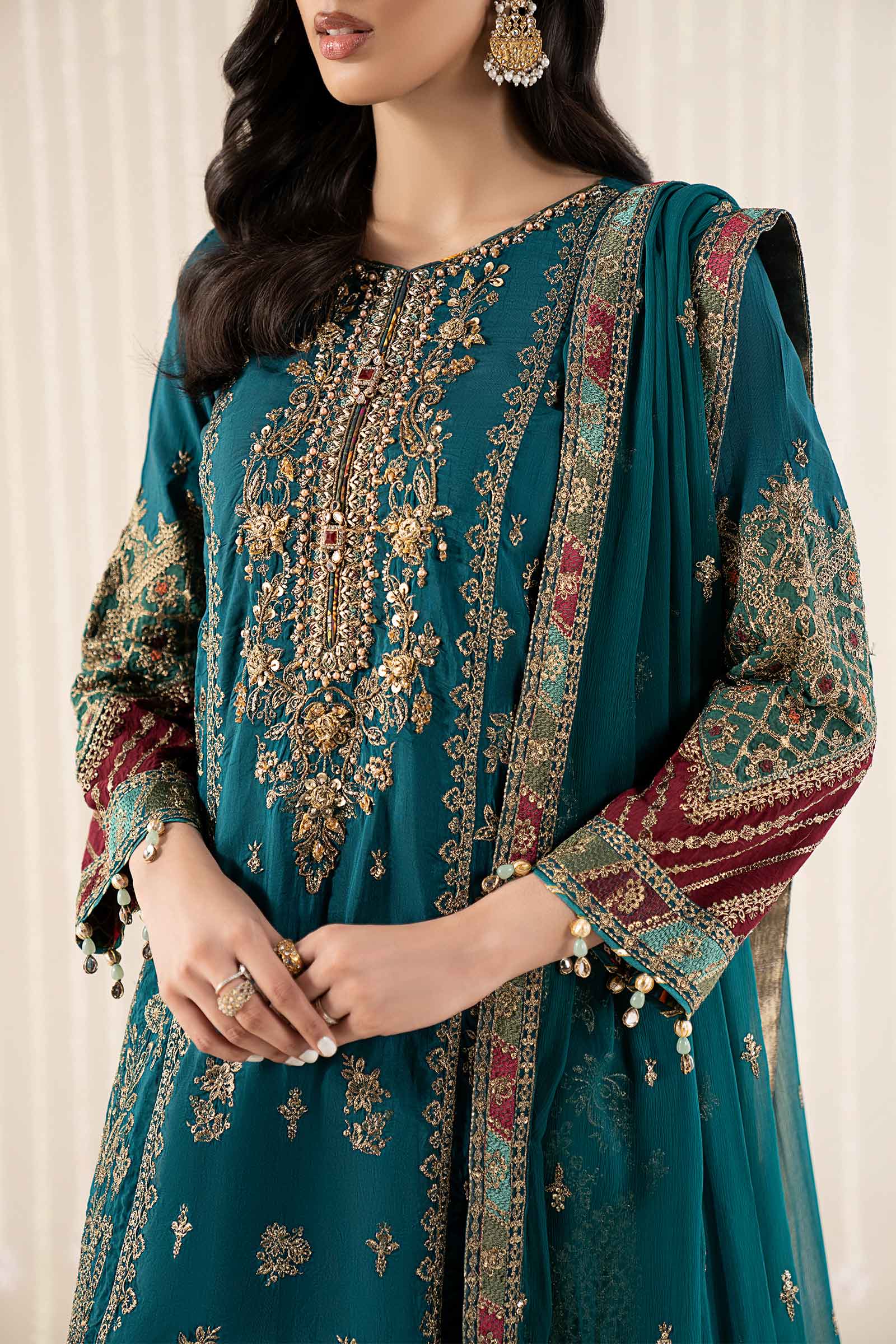 Maria B | Pre Fall 25 | SF-W25-16-Teal - Official Maria B stockist in UK - Sakeena London