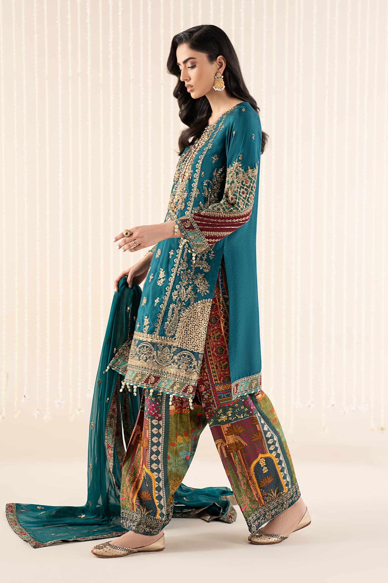Maria B | Pre Fall 25 | SF-W25-16-Teal - Official Maria B stockist in UK - Sakeena London