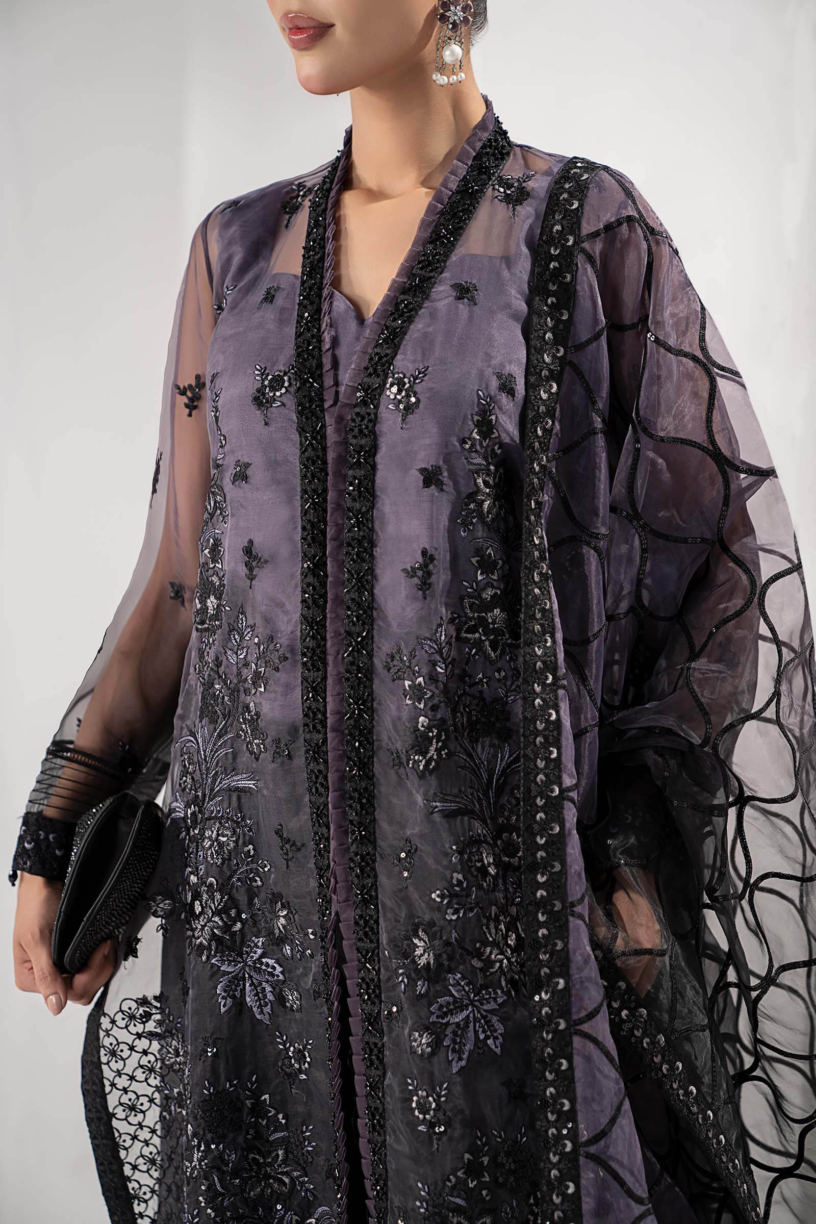 Maria B | Pre Fall 25 | Organza Suit-W25-34 - Official Maria B stockist in UK - Sakeena London