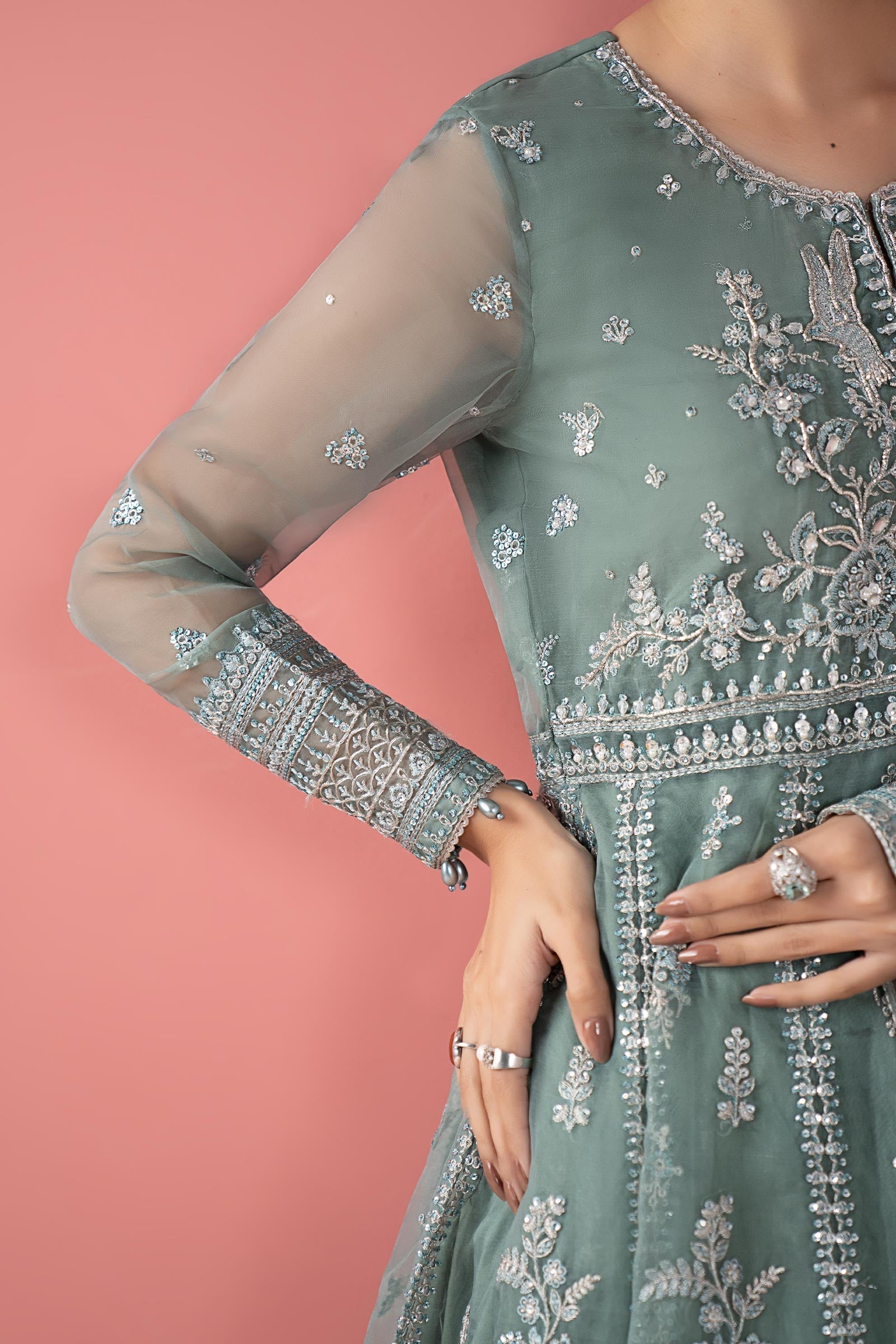 Maria B | Pre Fall 25 | SF-W25-38-Ice Blue - Official Maria B stockist in UK - Sakeena London