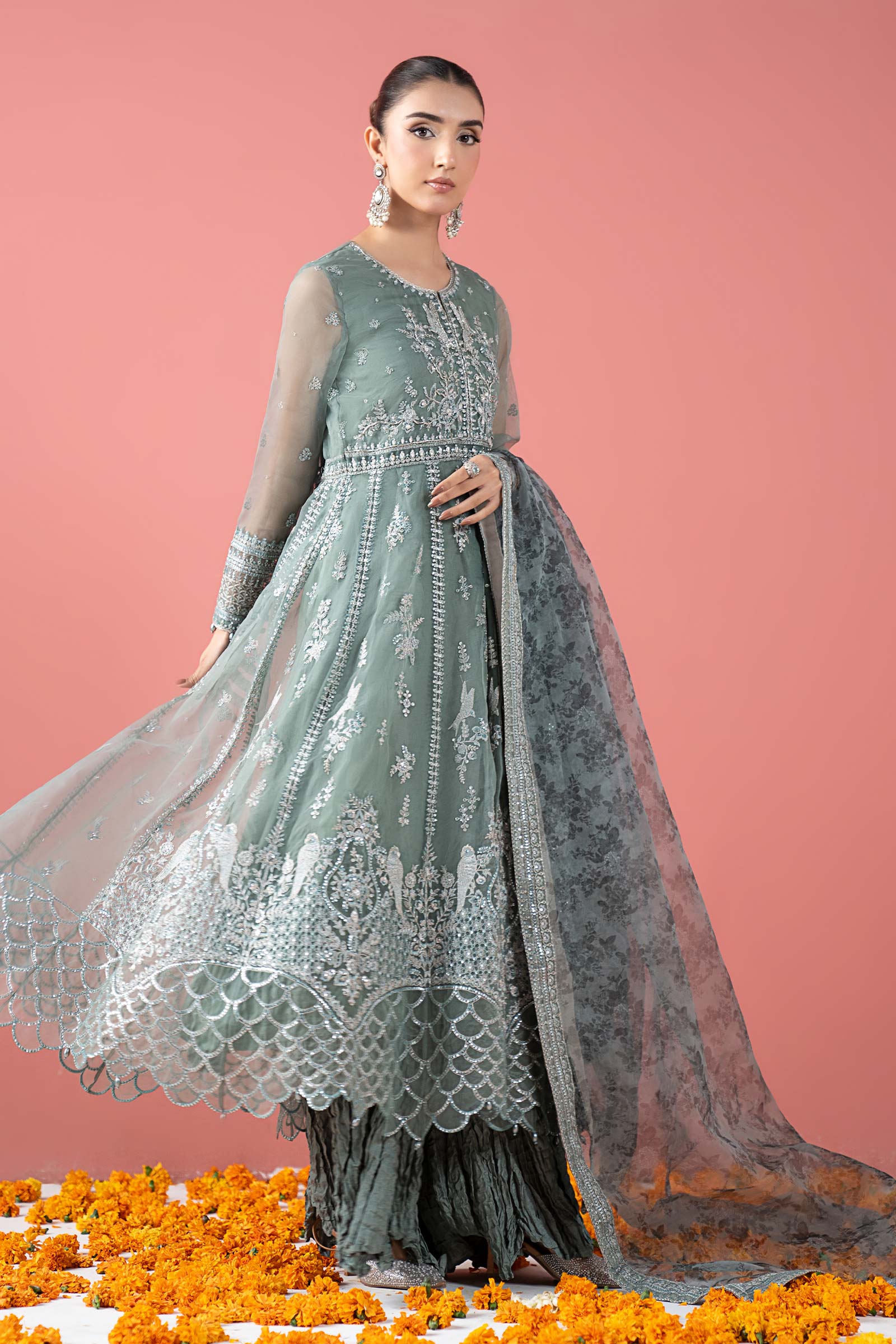Maria B | Pre Fall 25 | SF-W25-38-Ice Blue - Official Maria B stockist in UK - Sakeena London