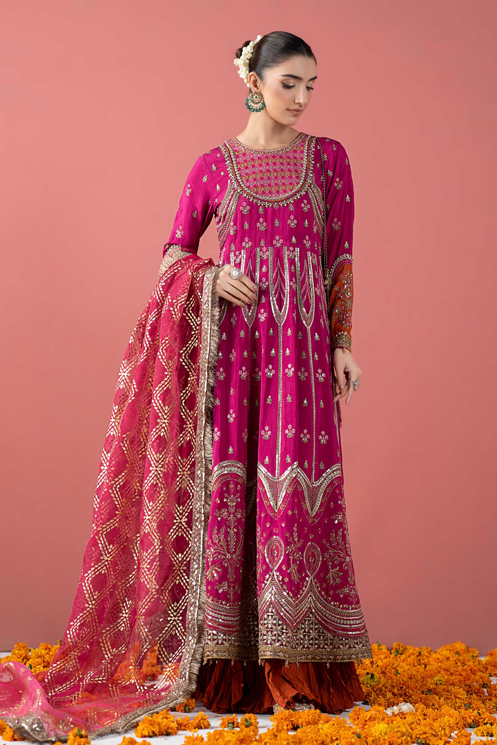 Maria B | Pre Fall 25 | SF-W25-40-Dark Pink - Official Maria B stockist in UK - Sakeena London
