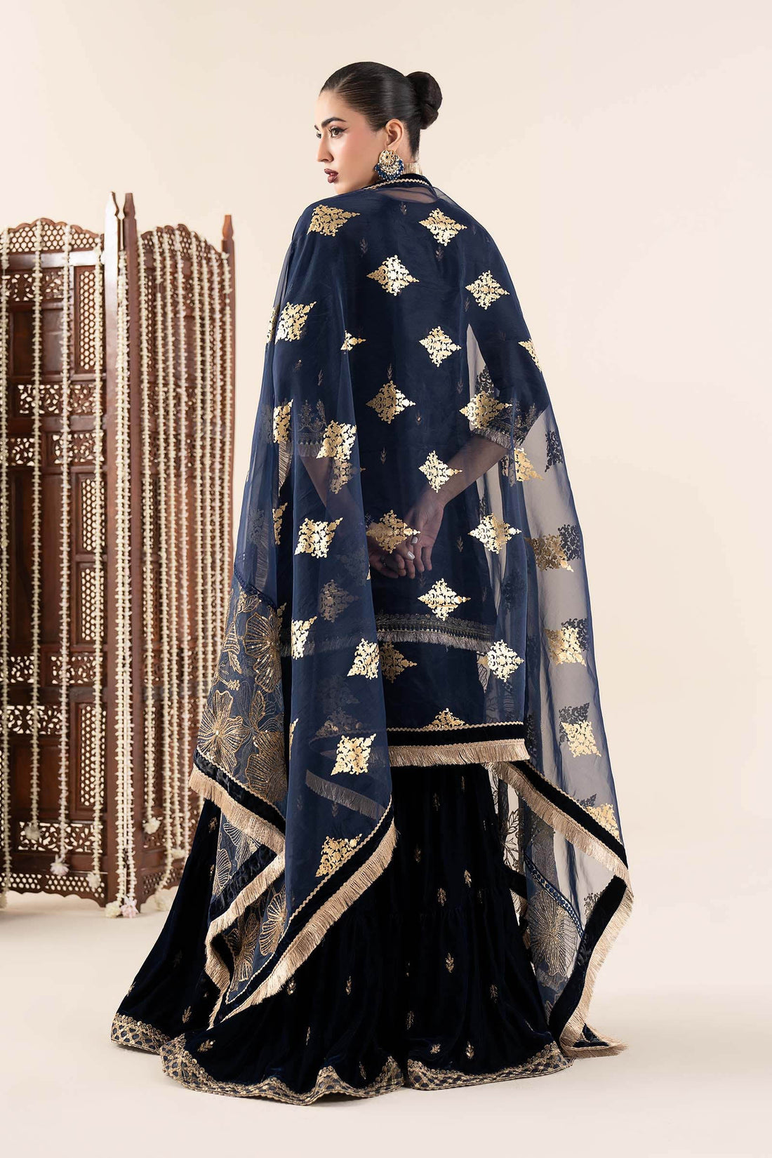 Maria B | Pre Fall 25 | SF-W25-43-Navy Blue - Official Maria B stockist in UK - Sakeena London