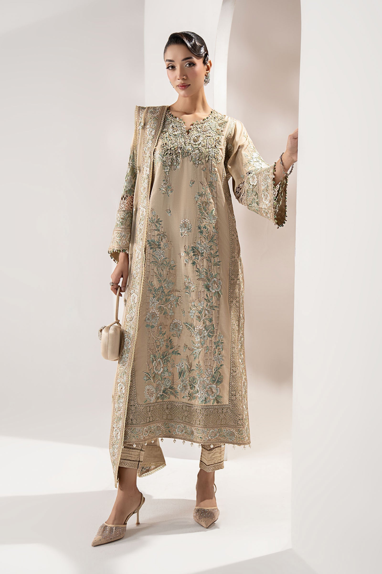 Maria B | Pre Fall 25 | SF-W25-51-BEIGE - Official Maria B stockist in UK - Sakeena London