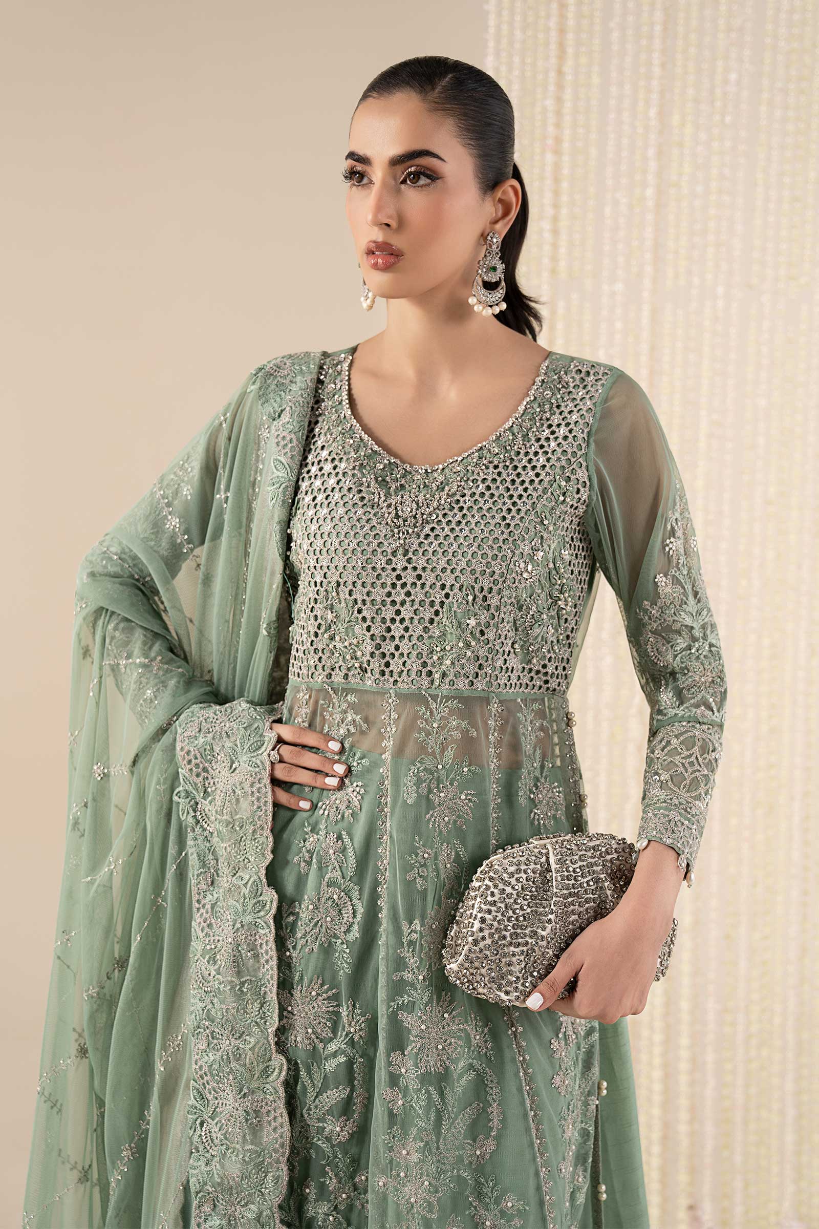 Maria B | Pre Fall 25 | SF-W25-52-Green - Official Maria B stockist in UK - Sakeena London