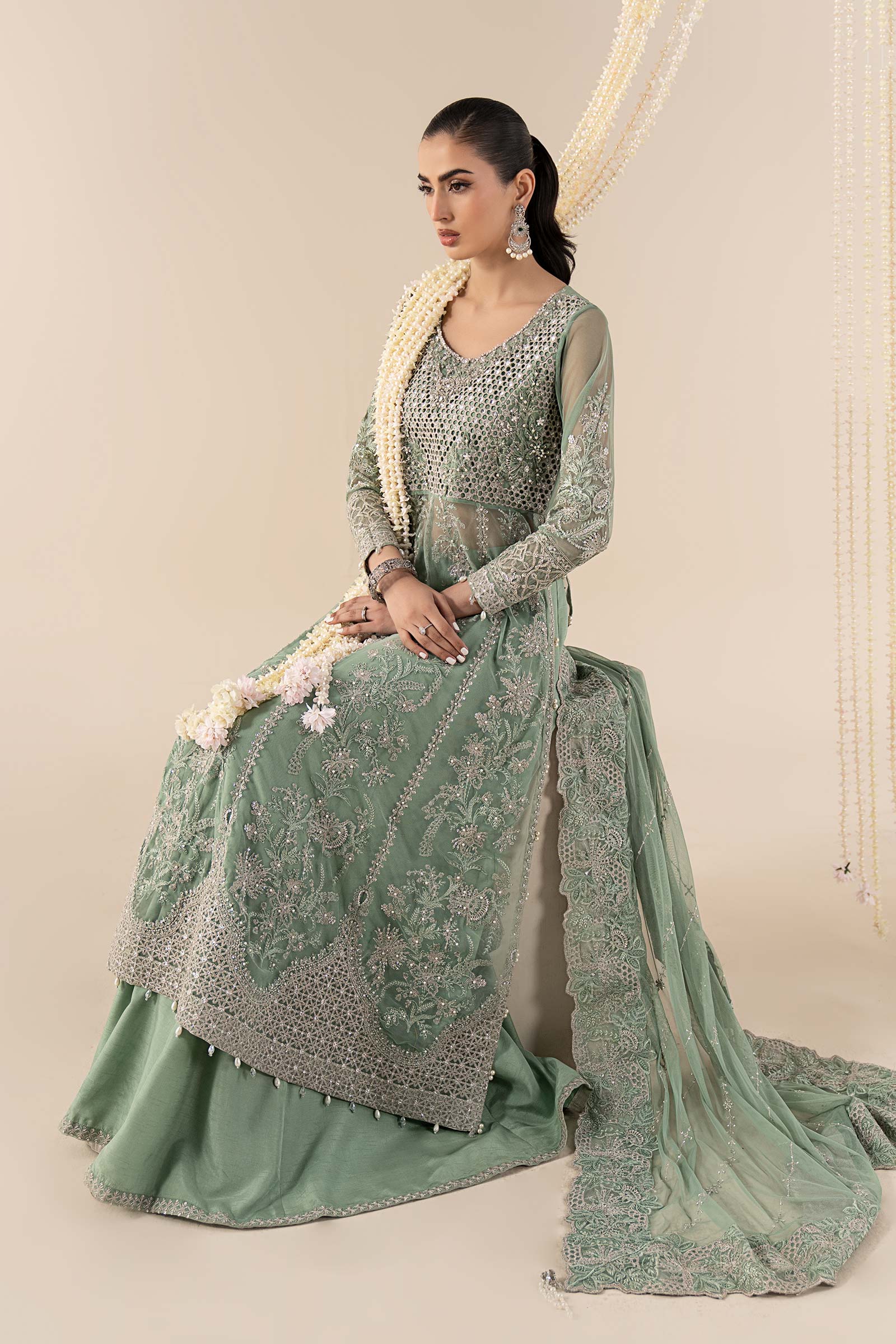 Maria B | Pre Fall 25 | SF-W25-52-Green - Official Maria B stockist in UK - Sakeena London