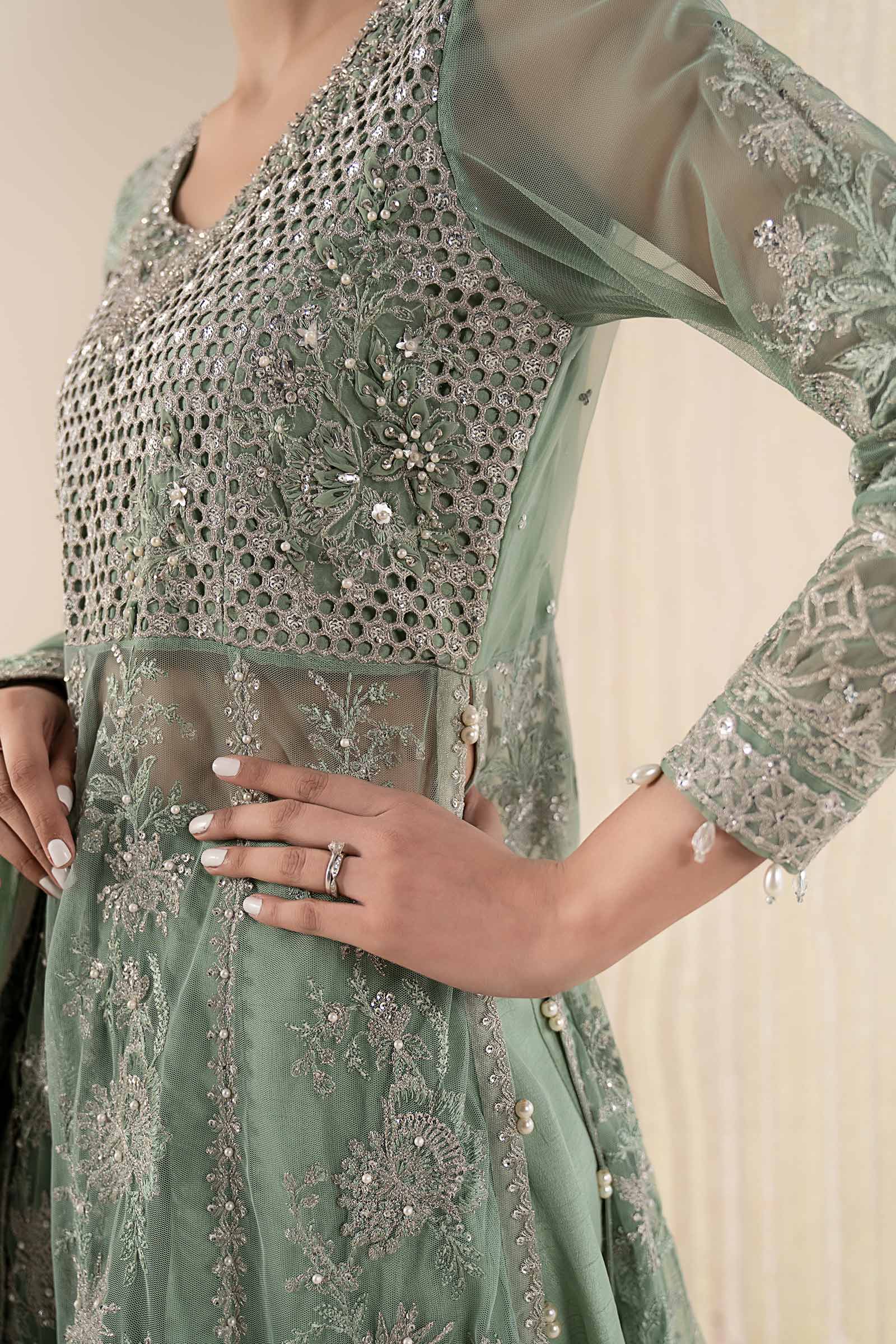Maria B | Pre Fall 25 | SF-W25-52-Green - Official Maria B stockist in UK - Sakeena London