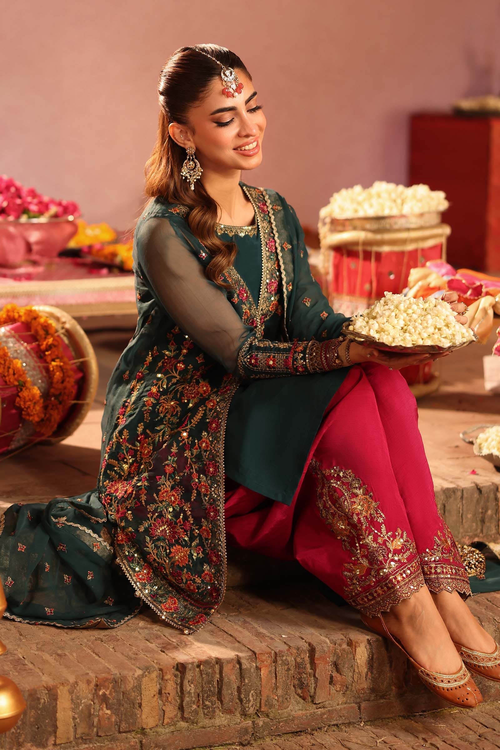 Maria B | Pre Fall 25 | SF-W25-56-Green - Official Maria B stockist in UK - Sakeena London