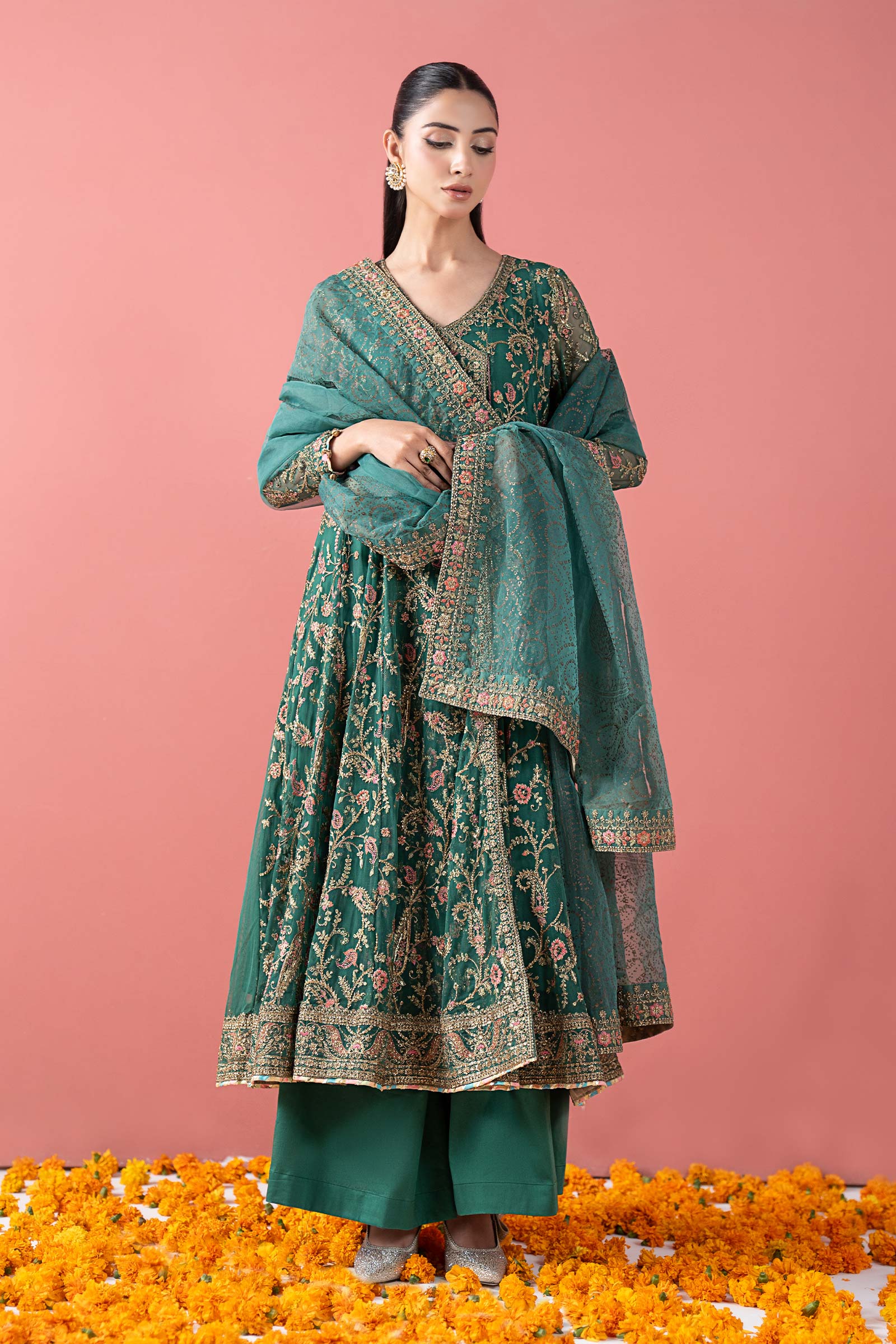 Maria B | Pre Fall 25 | SF-W25-61-Green - Official Maria B stockist in UK - Sakeena London