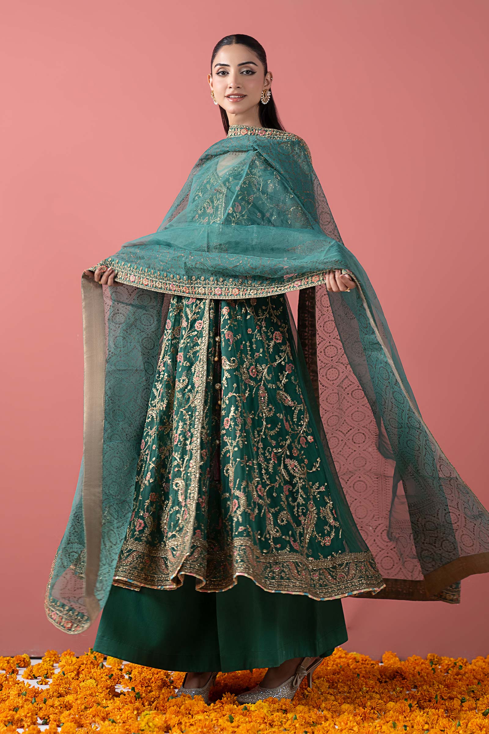 Maria B | Pre Fall 25 | SF-W25-61-Green - Official Maria B stockist in UK - Sakeena London