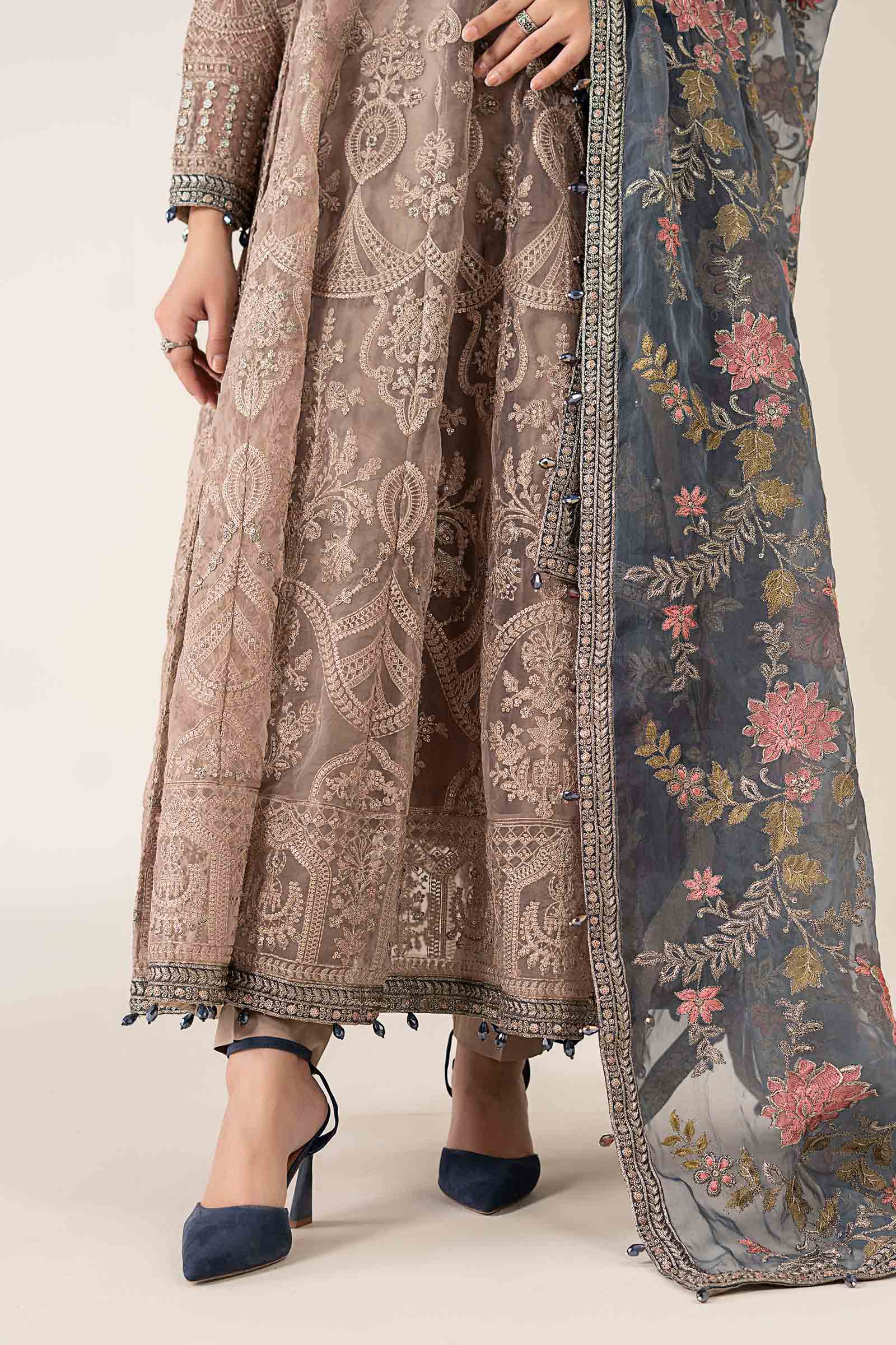 Maria B | Pre Fall Dresses | 3 Piece Embroidered Suit Gray - Official Maria B stockist in UK - Sakeena London