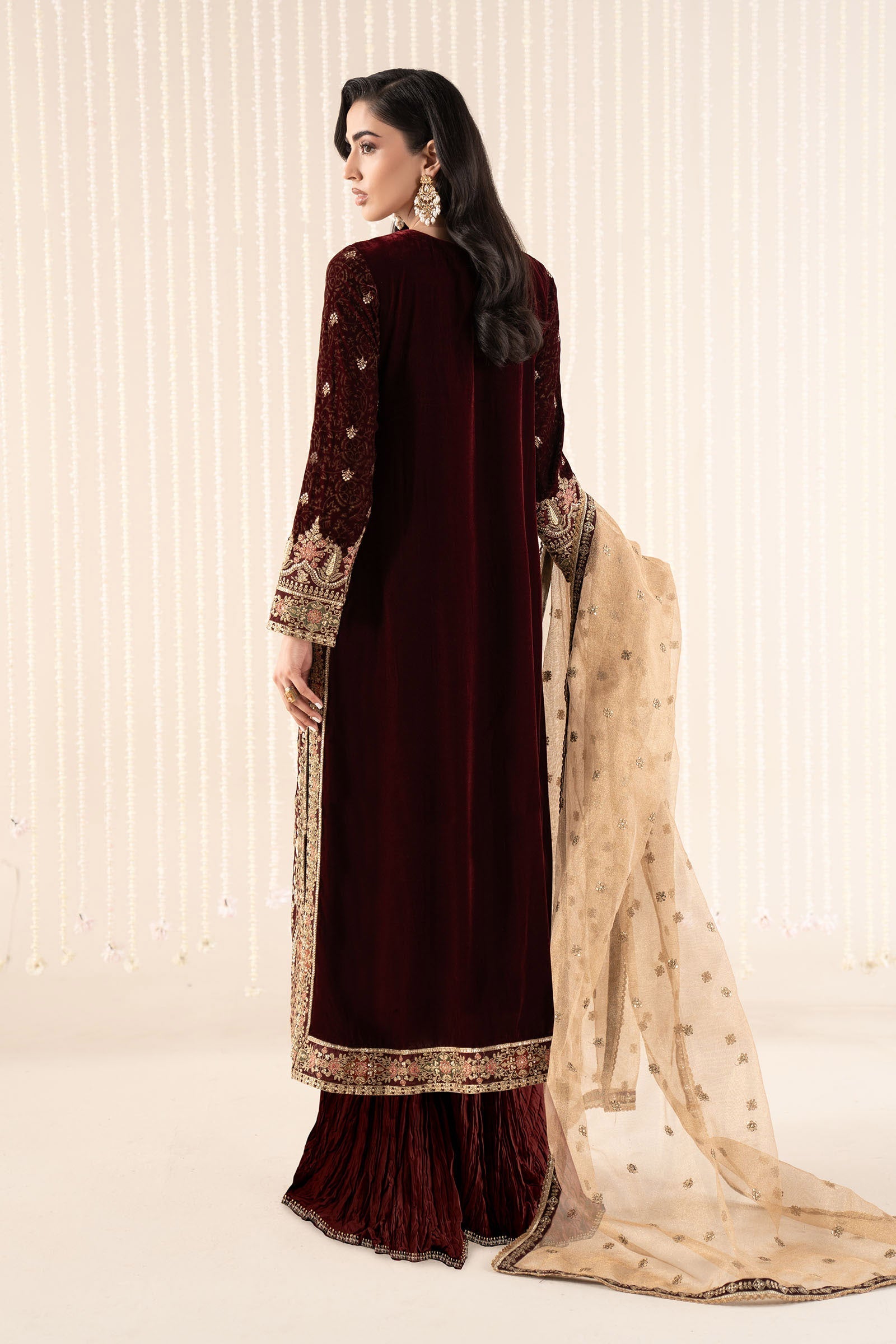 Maria B | Pre Fall 25 | SF-W25-09-Maroon - Official Maria B stockist in UK - Sakeena London