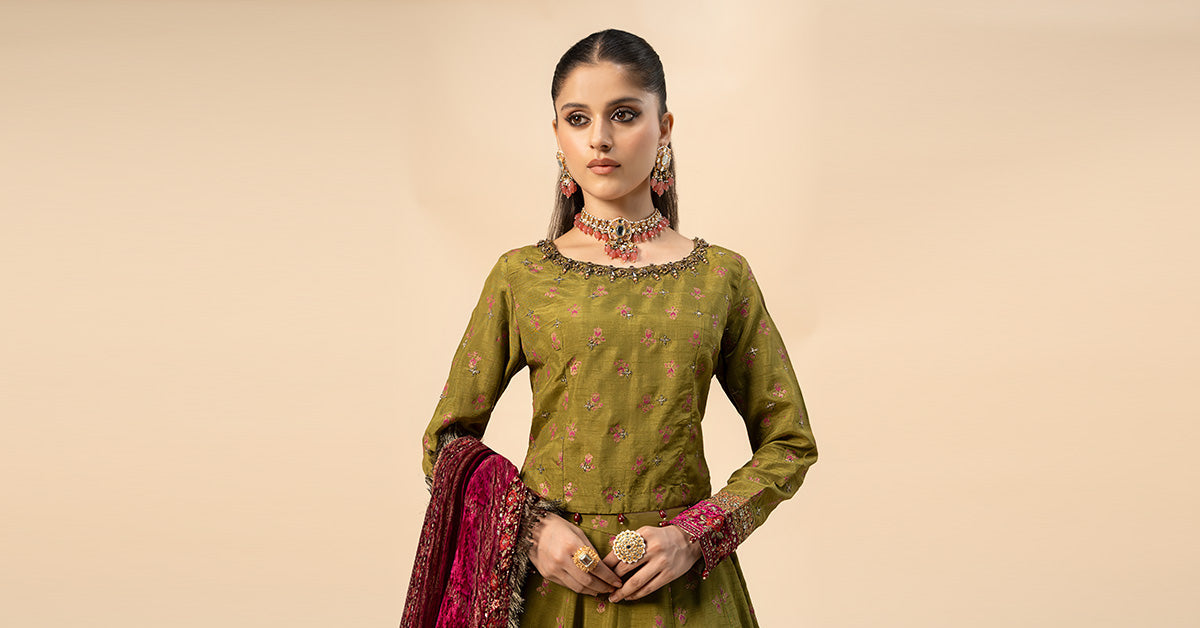 Maria B | Formal Wears | Raw Silk Suit | SF-W24-26 - Official Maria B stockist in UK - Sakeena London