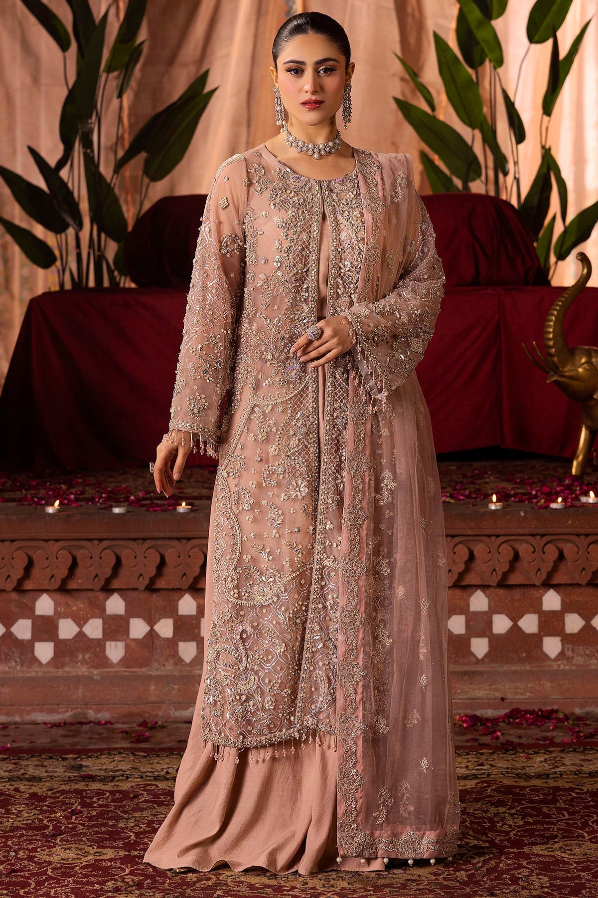 Motifz | Bridal Couture | 0011-REEM EMBROIDERED SILK NET STITCHED - Official Motifz stockist in UK - Sakeena London