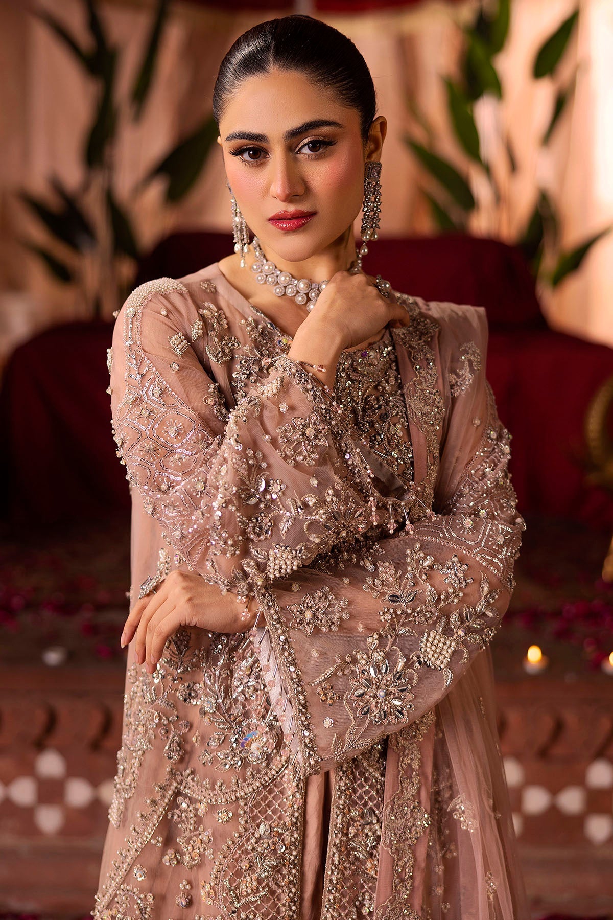 Motifz | Bridal Couture | 0011-REEM EMBROIDERED SILK NET STITCHED - Official Motifz stockist in UK - Sakeena London
