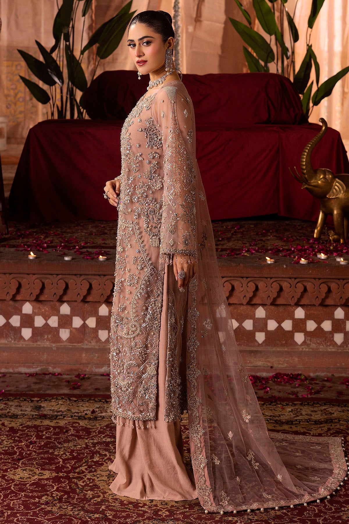 Motifz | Bridal Couture | 0011-REEM EMBROIDERED SILK NET STITCHED - Official Motifz stockist in UK - Sakeena London