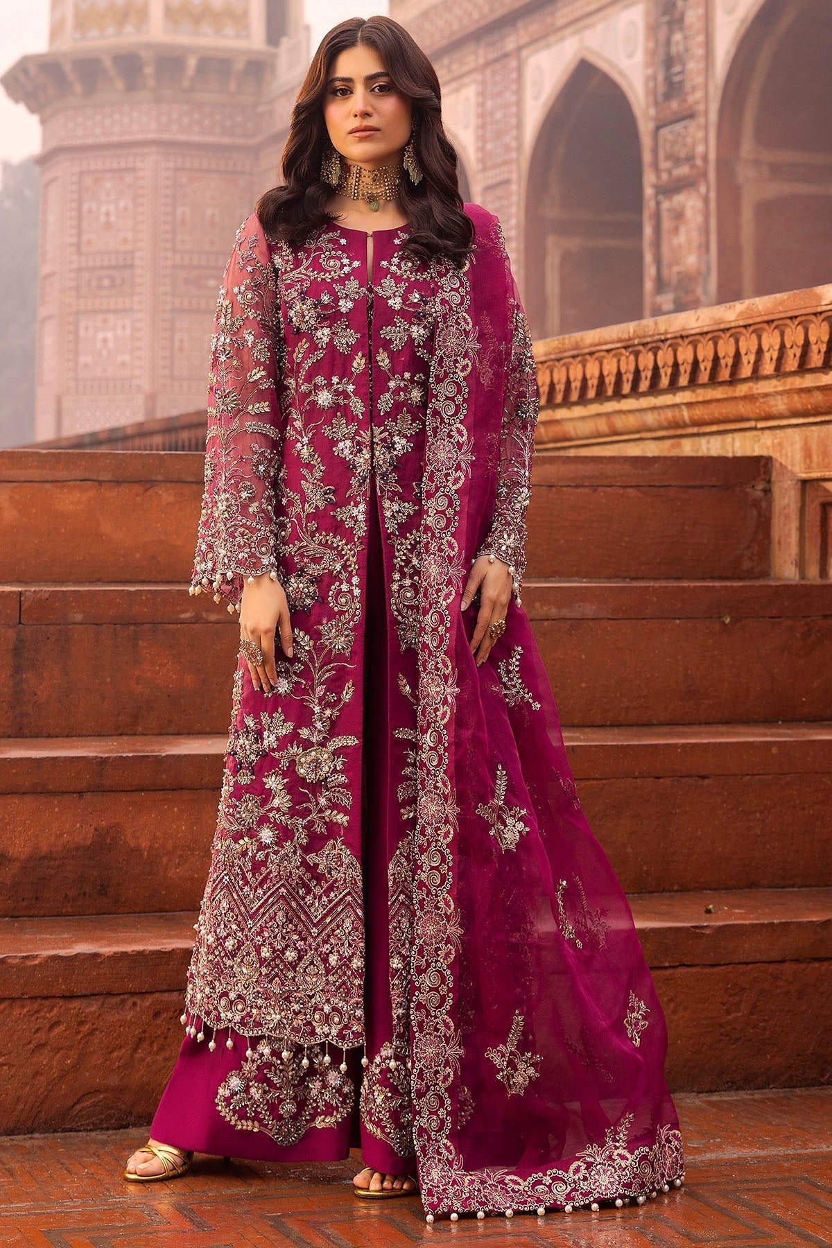 Motifz | Bridal Couture | 0013-HEER EMBROIDERED ORGANZA STITCHED - Official Motifz stockist in UK - Sakeena London