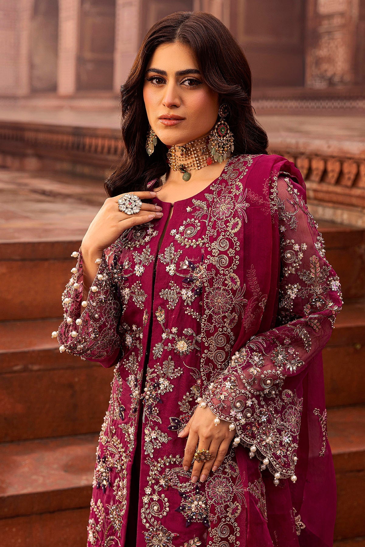 Motifz | Bridal Couture | 0013-HEER EMBROIDERED ORGANZA STITCHED - Official Motifz stockist in UK - Sakeena London