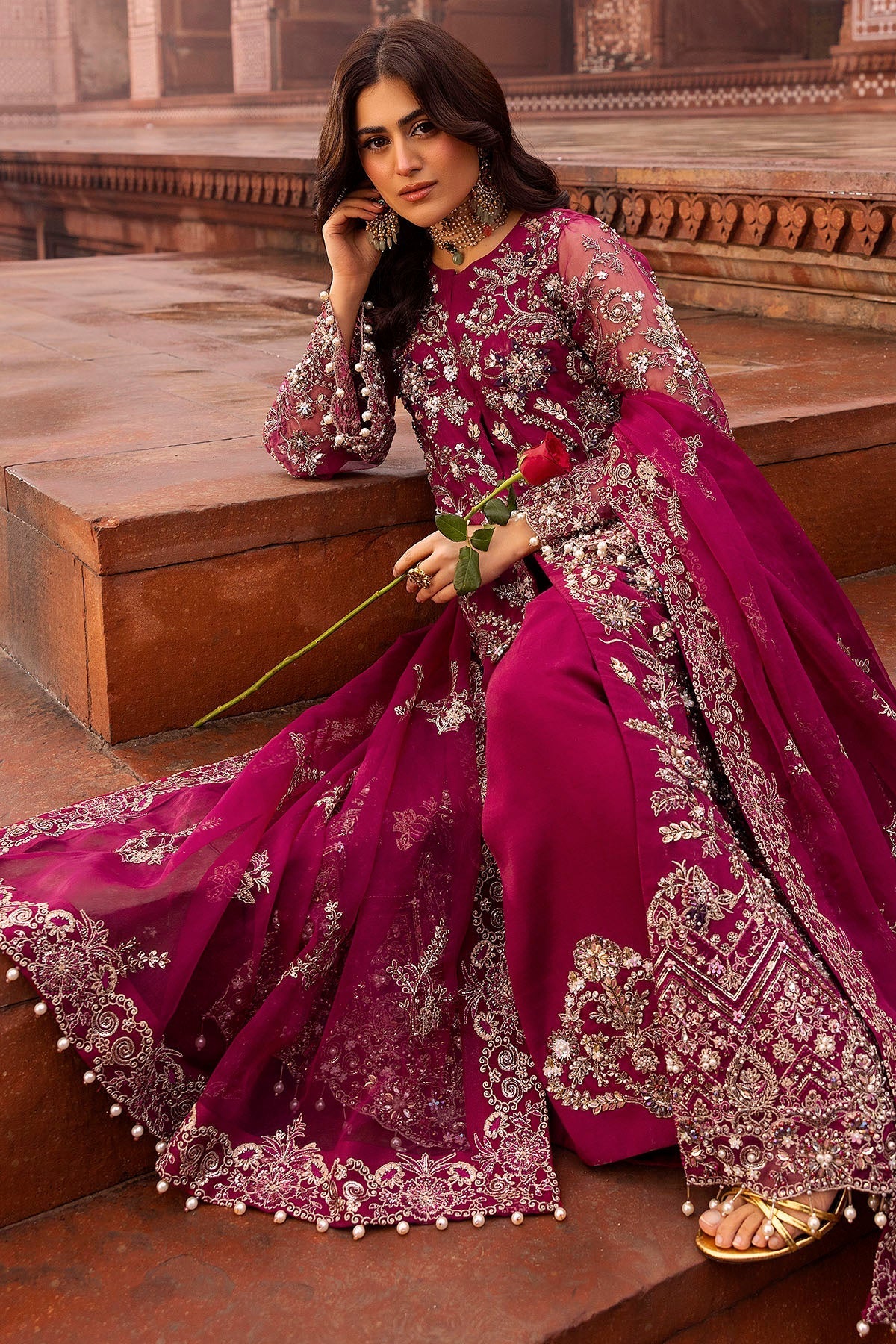 Motifz | Bridal Couture | 0013-HEER EMBROIDERED ORGANZA STITCHED - Official Motifz stockist in UK - Sakeena London