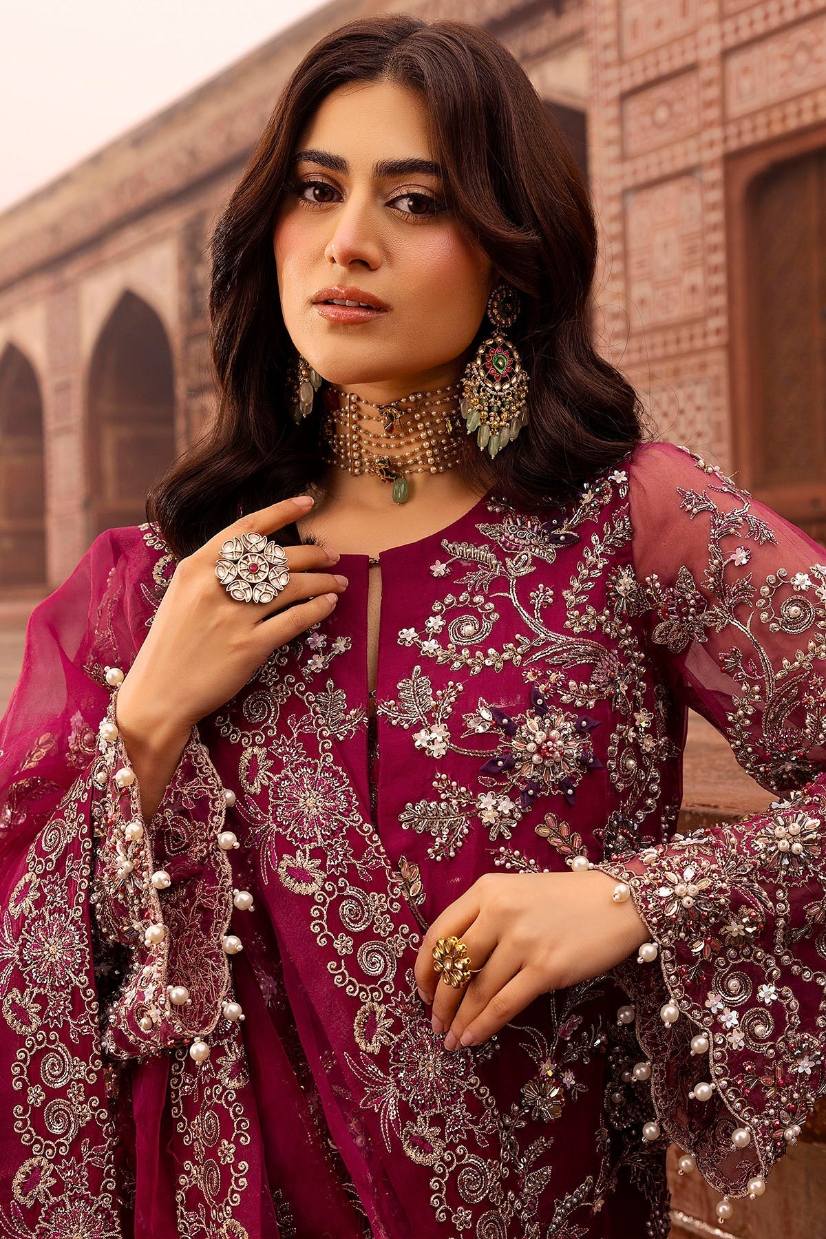 Motifz | Bridal Couture | 0013-HEER EMBROIDERED ORGANZA STITCHED - Official Motifz stockist in UK - Sakeena London