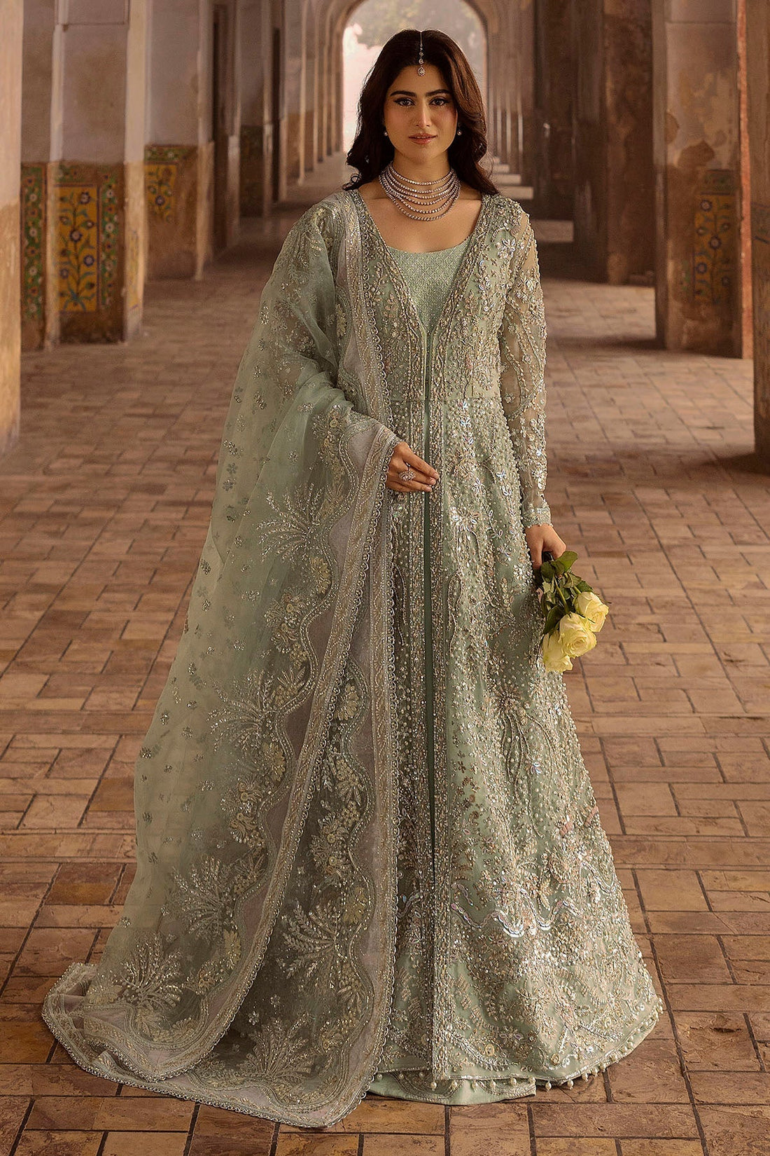 Motifz | Bridal Couture | 0015-MEHTAB EMBROIDERED ORGANZA STITCHED - Official Motifz stockist in UK - Sakeena London