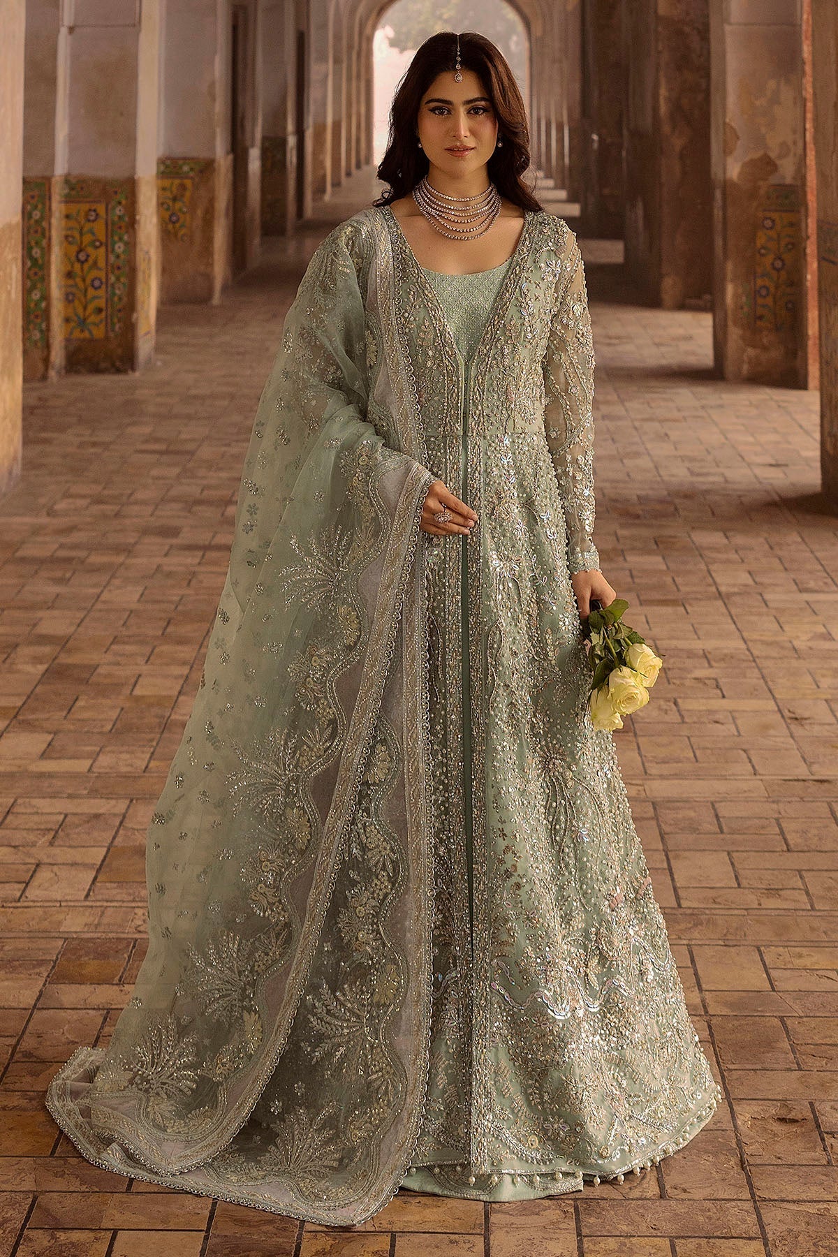 Motifz | Bridal Couture | 0015-MEHTAB EMBROIDERED ORGANZA STITCHED - Official Motifz stockist in UK - Sakeena London