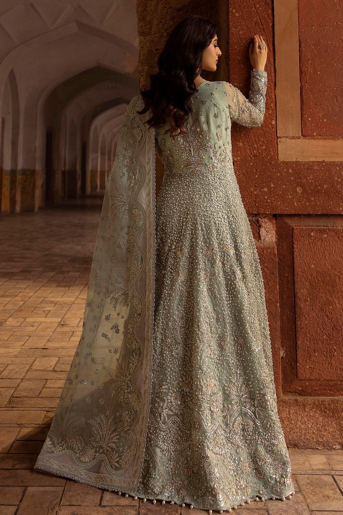 Motifz | Bridal Couture | 0015-MEHTAB EMBROIDERED ORGANZA STITCHED - Official Motifz stockist in UK - Sakeena London