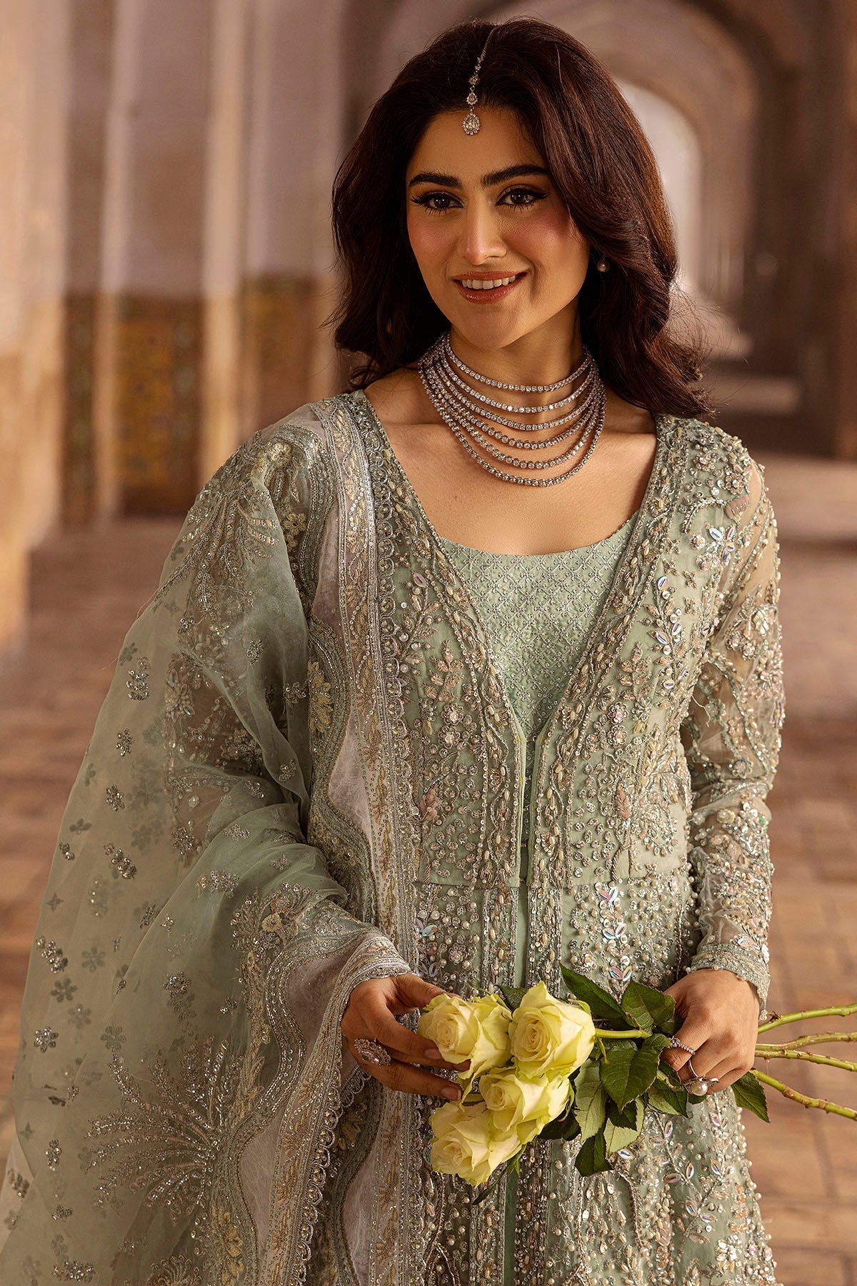 Motifz | Bridal Couture | 0015-MEHTAB EMBROIDERED ORGANZA STITCHED - Official Motifz stockist in UK - Sakeena London