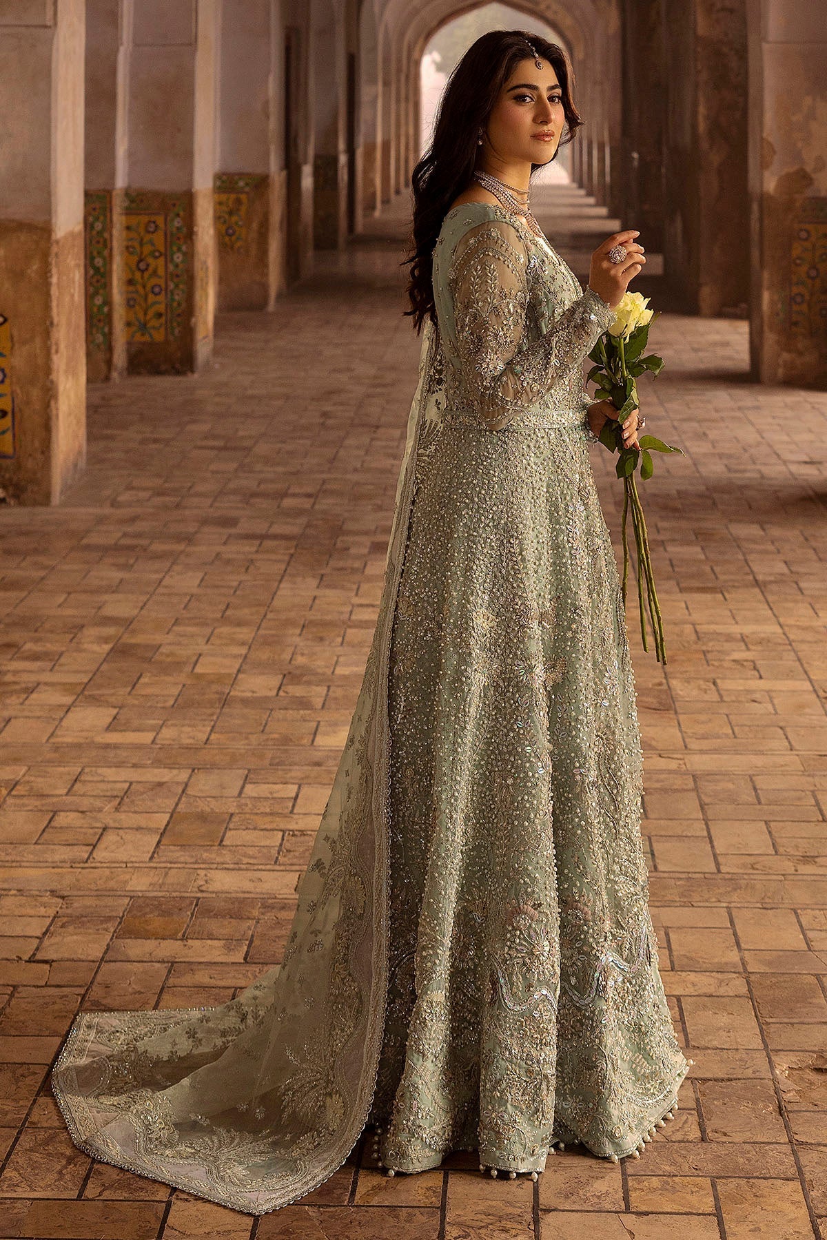 Motifz | Bridal Couture | 0015-MEHTAB EMBROIDERED ORGANZA STITCHED - Official Motifz stockist in UK - Sakeena London