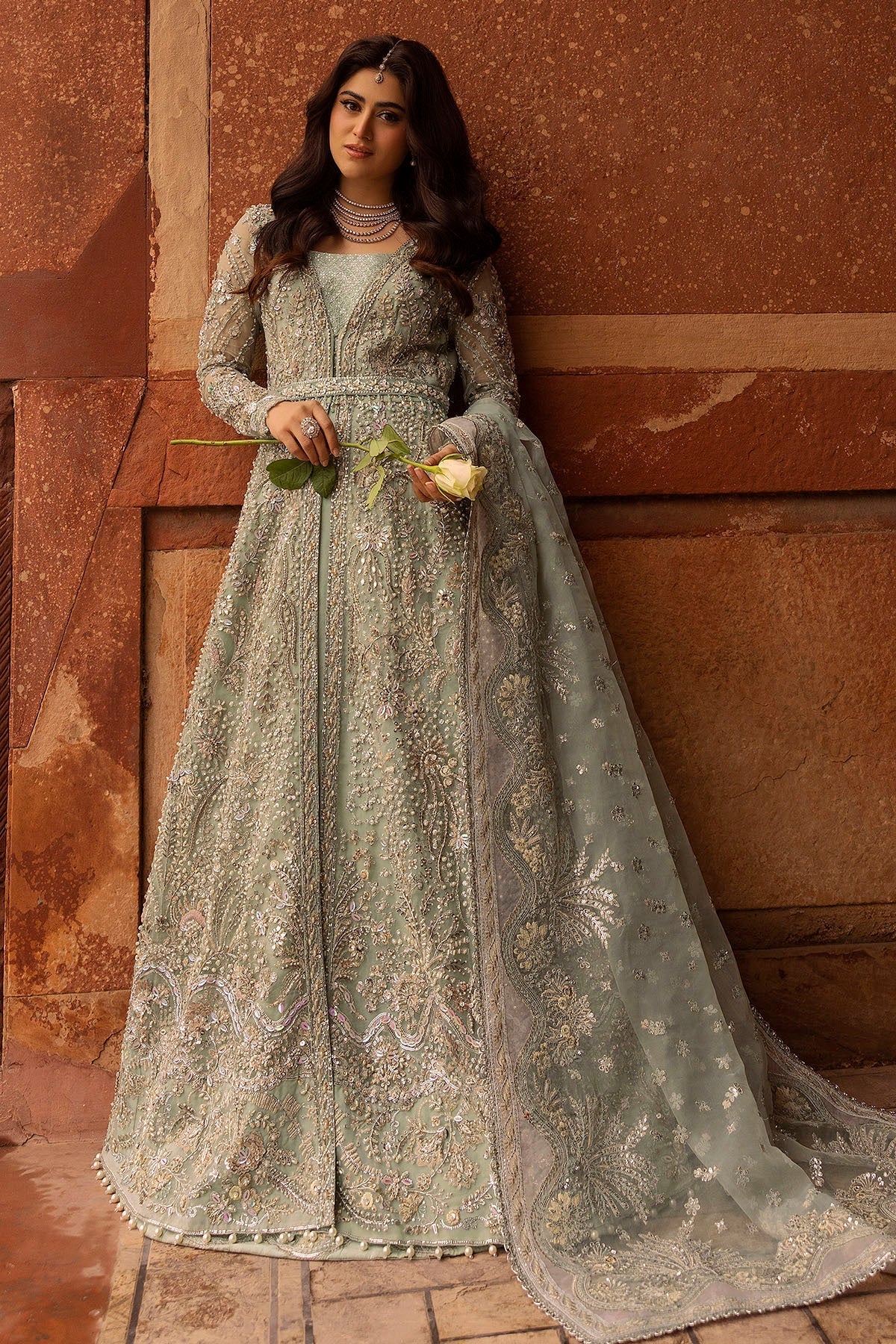 Motifz | Bridal Couture | 0015-MEHTAB EMBROIDERED ORGANZA STITCHED - Official Motifz stockist in UK - Sakeena London