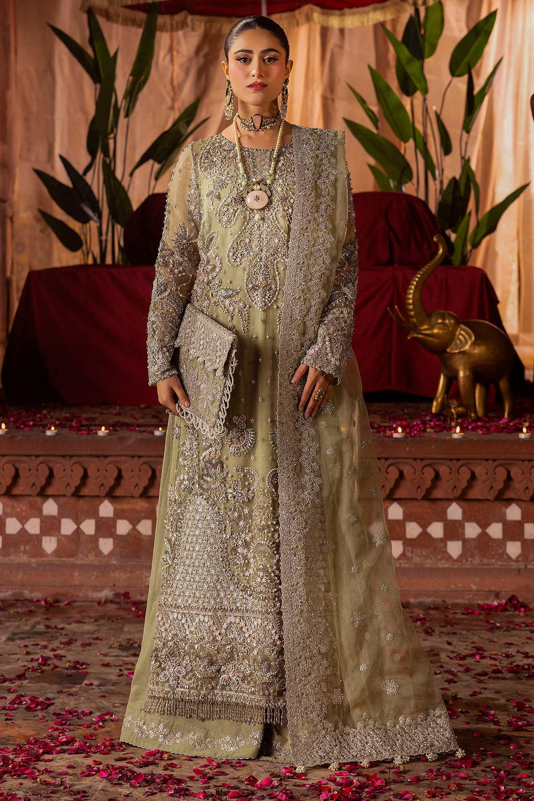 Motifz | Bridal Couture | 0016-MEERAZ EMBROIDERED ORGANZA STITCHED - Official Motifz stockist in UK - Sakeena London