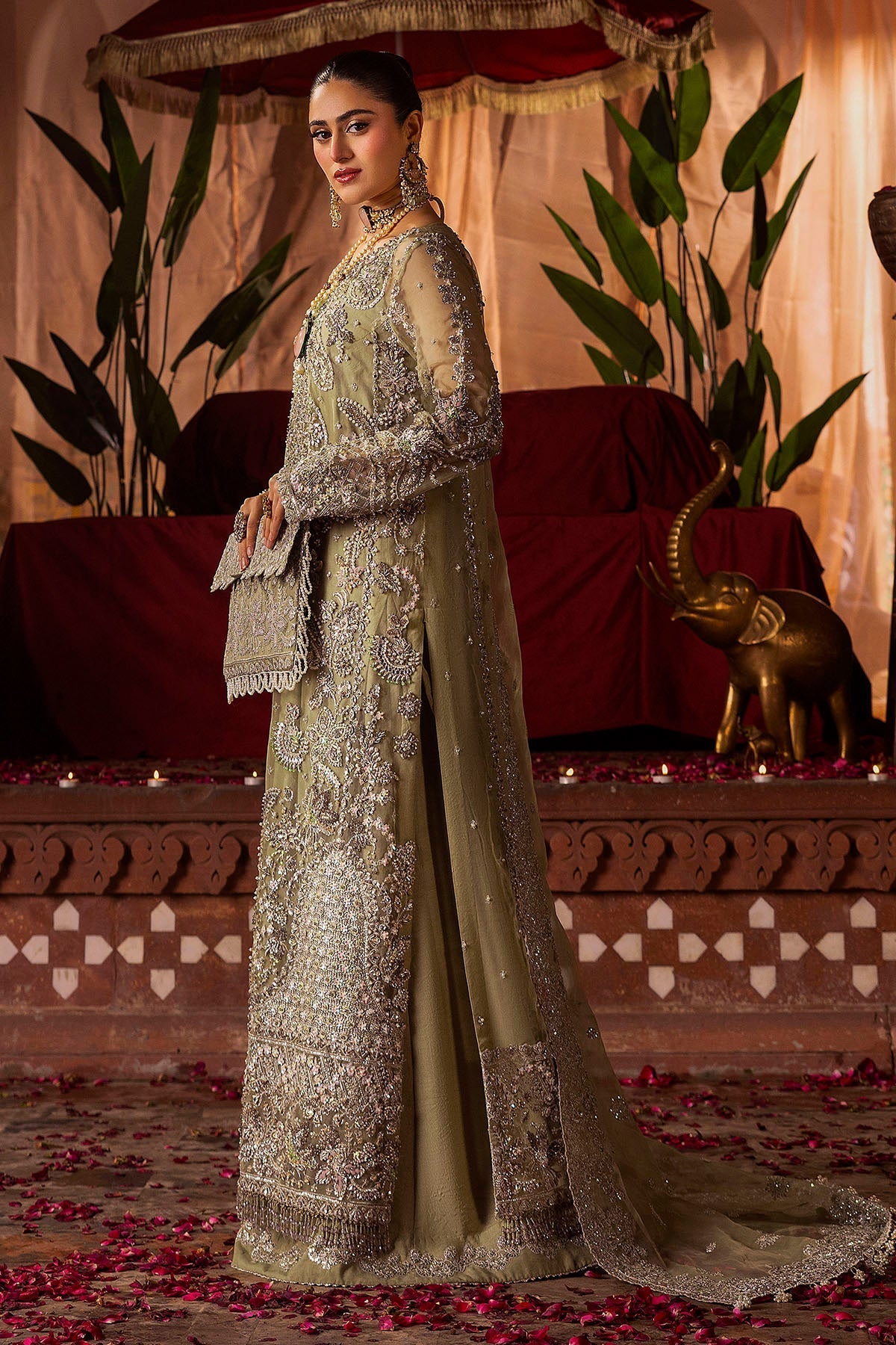 Motifz | Bridal Couture | 0016-MEERAZ EMBROIDERED ORGANZA STITCHED - Official Motifz stockist in UK - Sakeena London