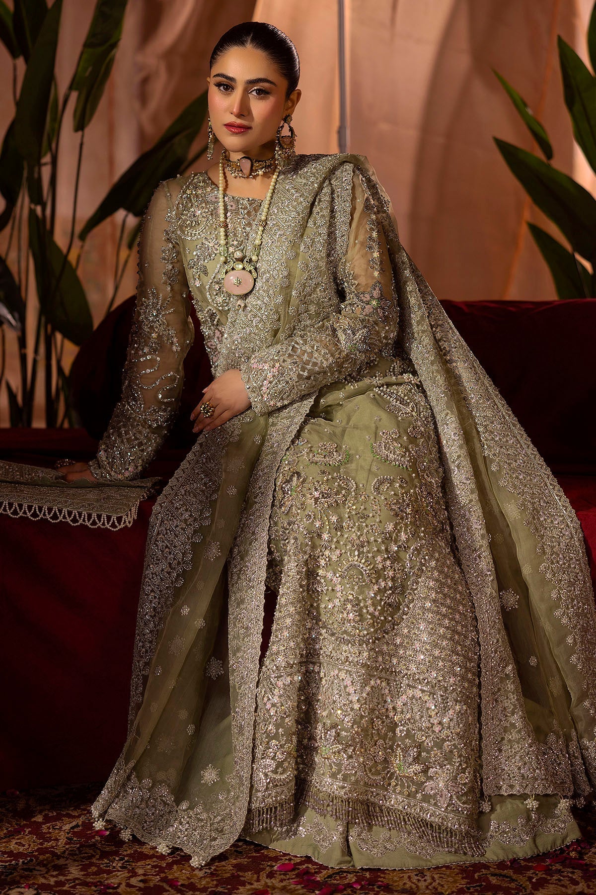 Motifz | Bridal Couture | 0016-MEERAZ EMBROIDERED ORGANZA STITCHED - Official Motifz stockist in UK - Sakeena London