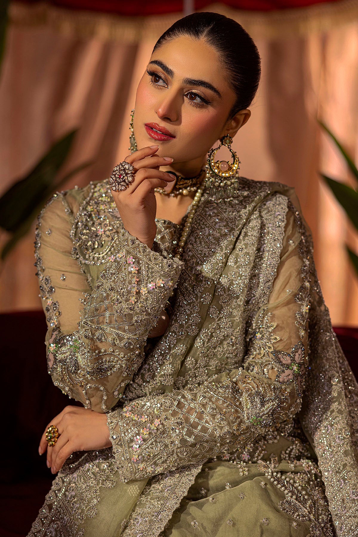 Motifz | Bridal Couture | 0016-MEERAZ EMBROIDERED ORGANZA STITCHED - Official Motifz stockist in UK - Sakeena London