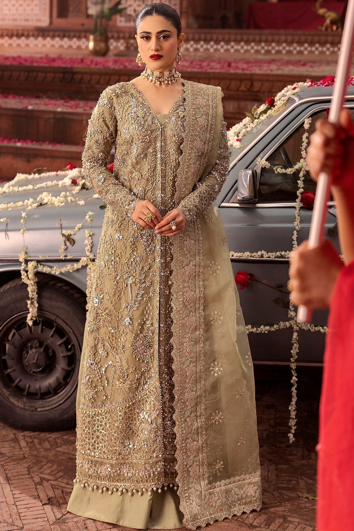 Motifz | Bridal Couture | 0017-PARINAZ EMBROIDERED ORGANZA STITCHED - Official Motifz stockist in UK - Sakeena London