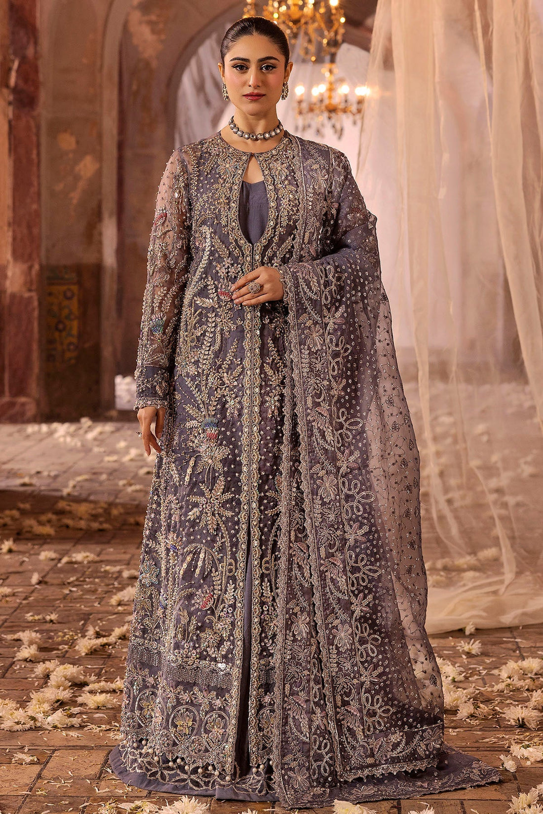 Motifz | Bridal Couture | 0018-ZURIAH EMBROIDERED ORGANZA STITCHED - Official Motifz stockist in UK - Sakeena London