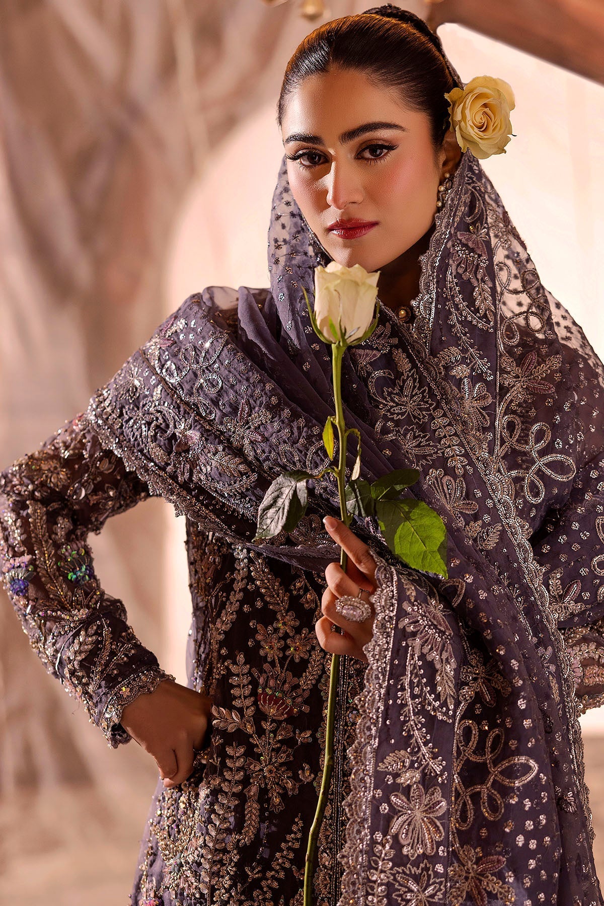 Motifz | Bridal Couture | 0018-ZURIAH EMBROIDERED ORGANZA STITCHED - Official Motifz stockist in UK - Sakeena London