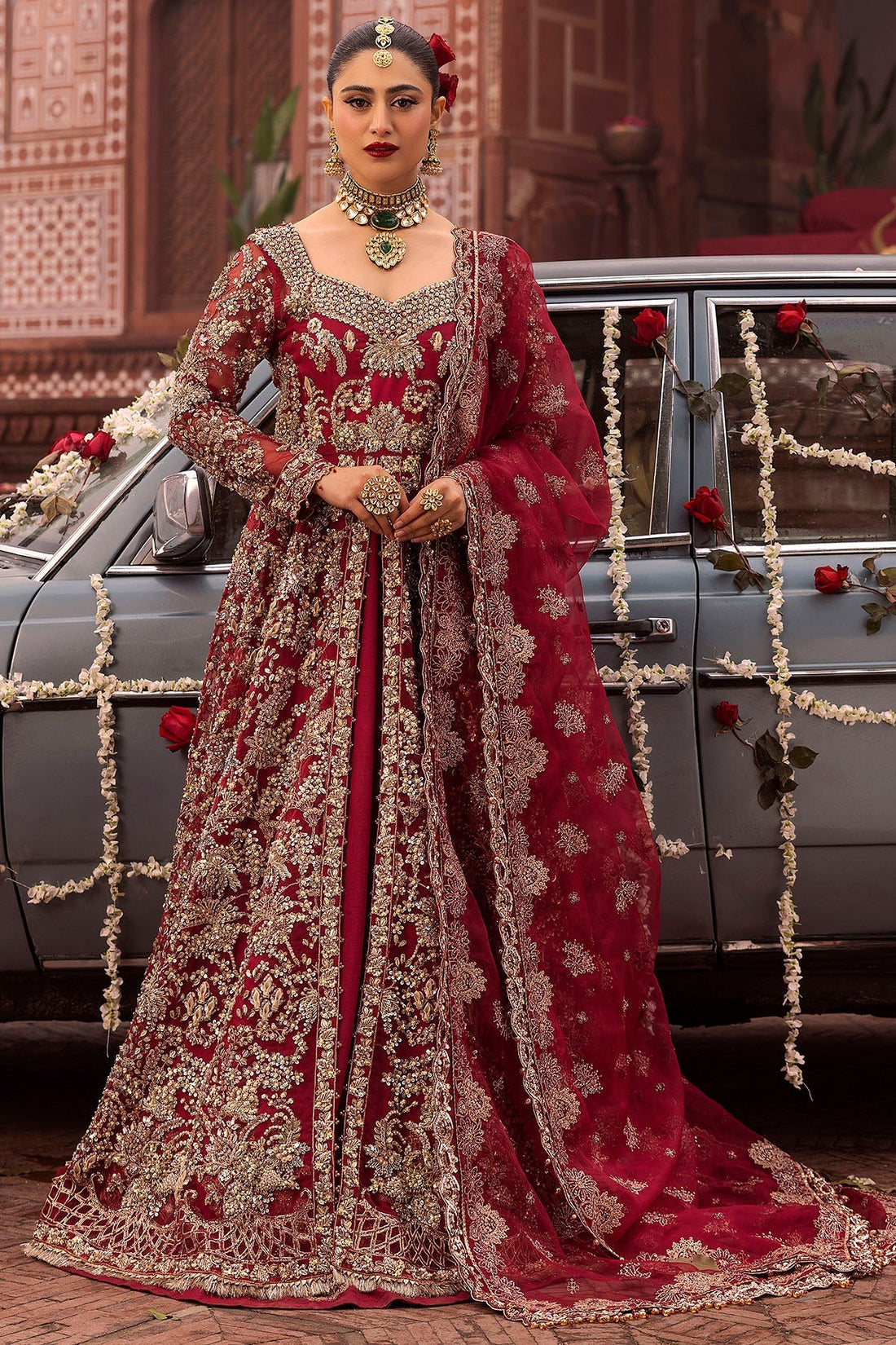 Motifz | Bridal Couture | 0019-SHANARA EMBROIDERED ORGANZA STITCHED - Official Motifz stockist in UK - Sakeena London