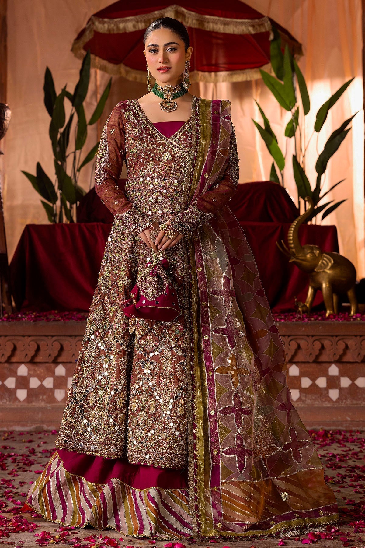Motifz | Bridal Couture | 0020-NAURATAN EMBROIDERED MESSORI STITCHED - Official Motifz stockist in UK - Sakeena London
