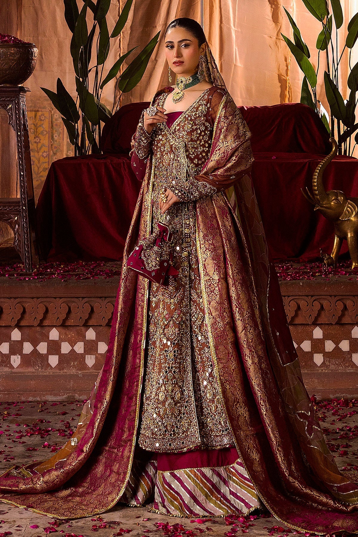Motifz | Bridal Couture | 0020-NAURATAN EMBROIDERED MESSORI STITCHED - Official Motifz stockist in UK - Sakeena London