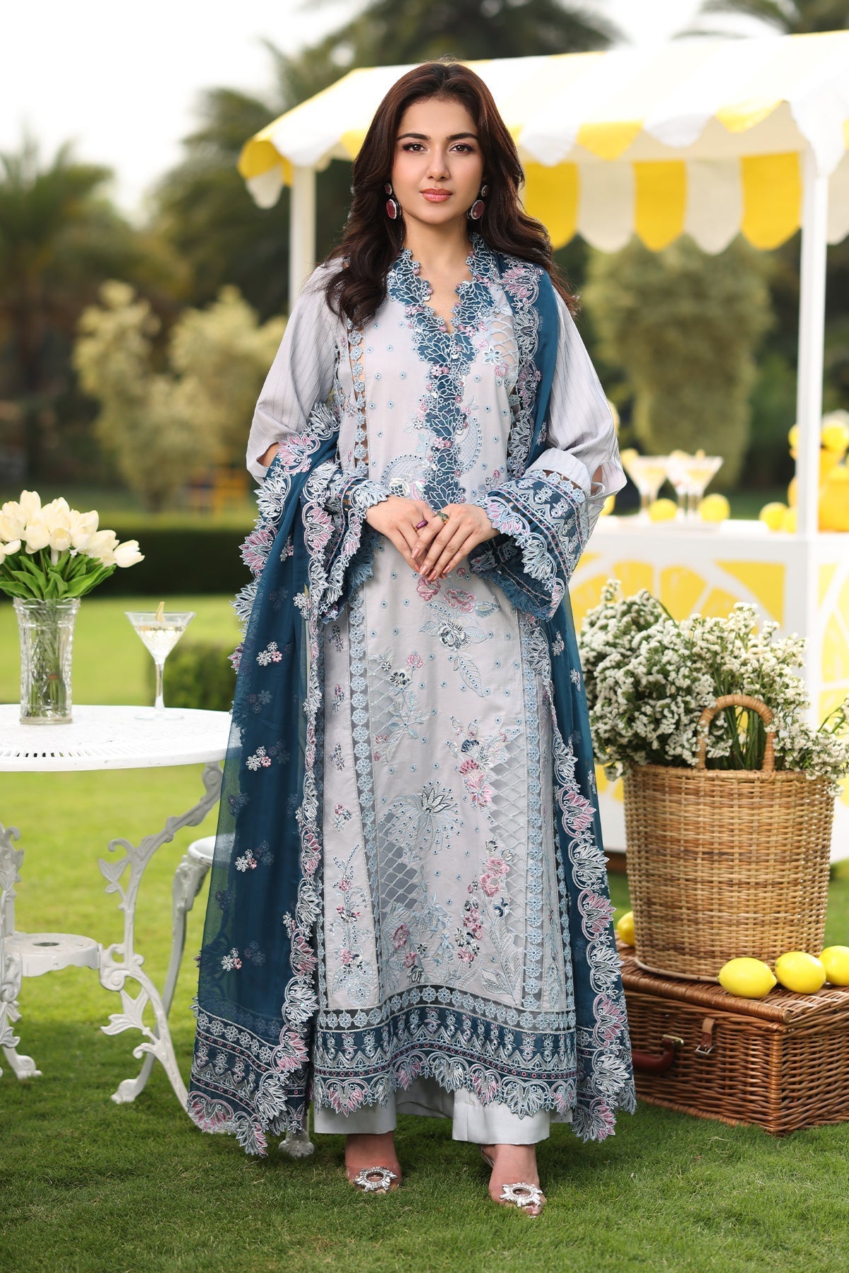 Imrozia Premium | Hayam Luxury Lawn 25 | SL 96 MUNIRA - Official Imrozia Premium stockist in UK - Sakeena London