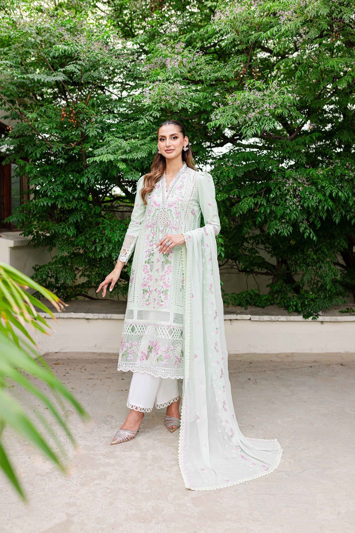 Sable Vogue | Shiree Lawn 24 | Mint Garden - Official Sable Vogue stockist in UK - Sakeena London